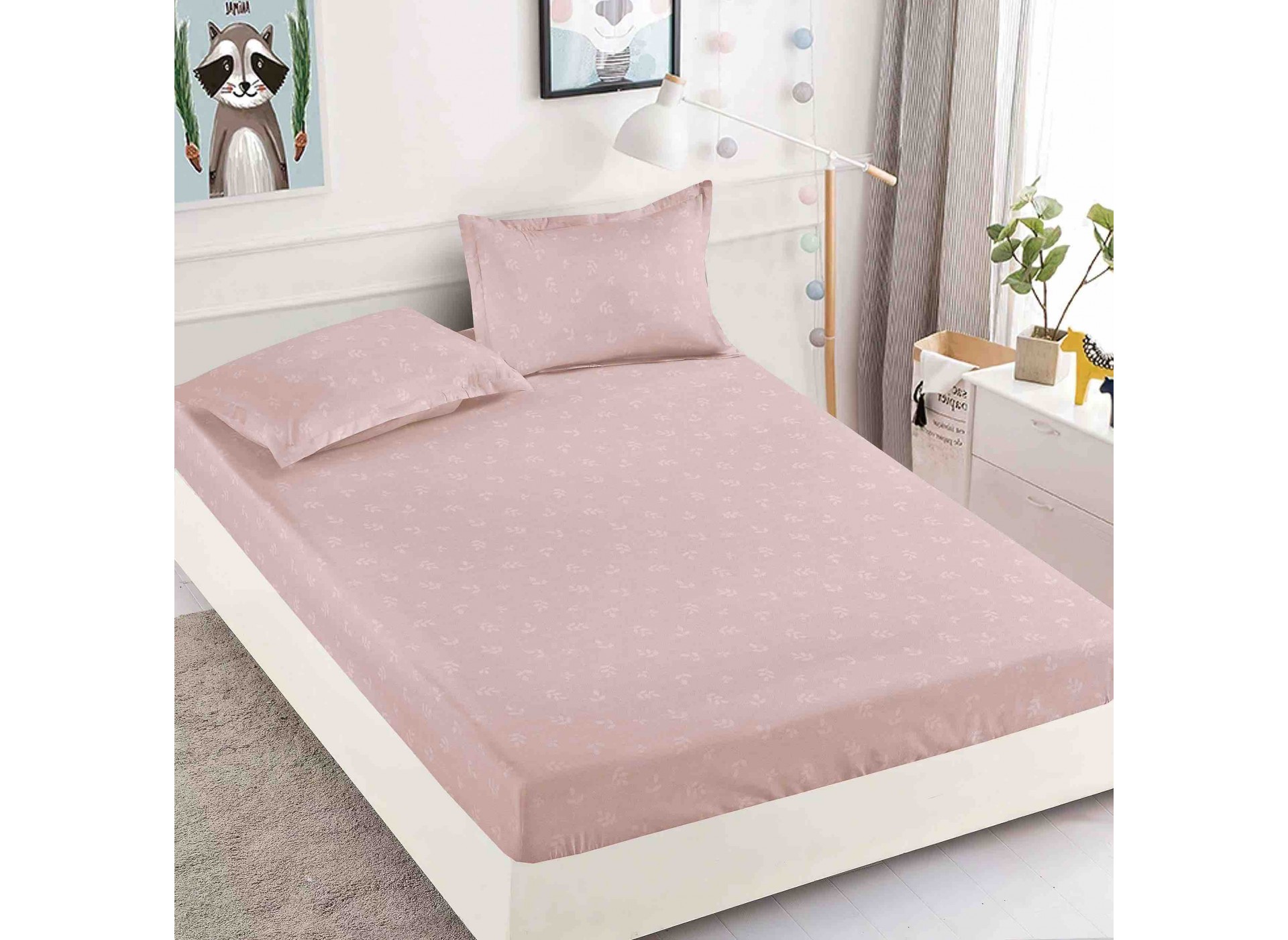Husa de pat cu elastic pentru saltea + 2 fete de perna HFJ350