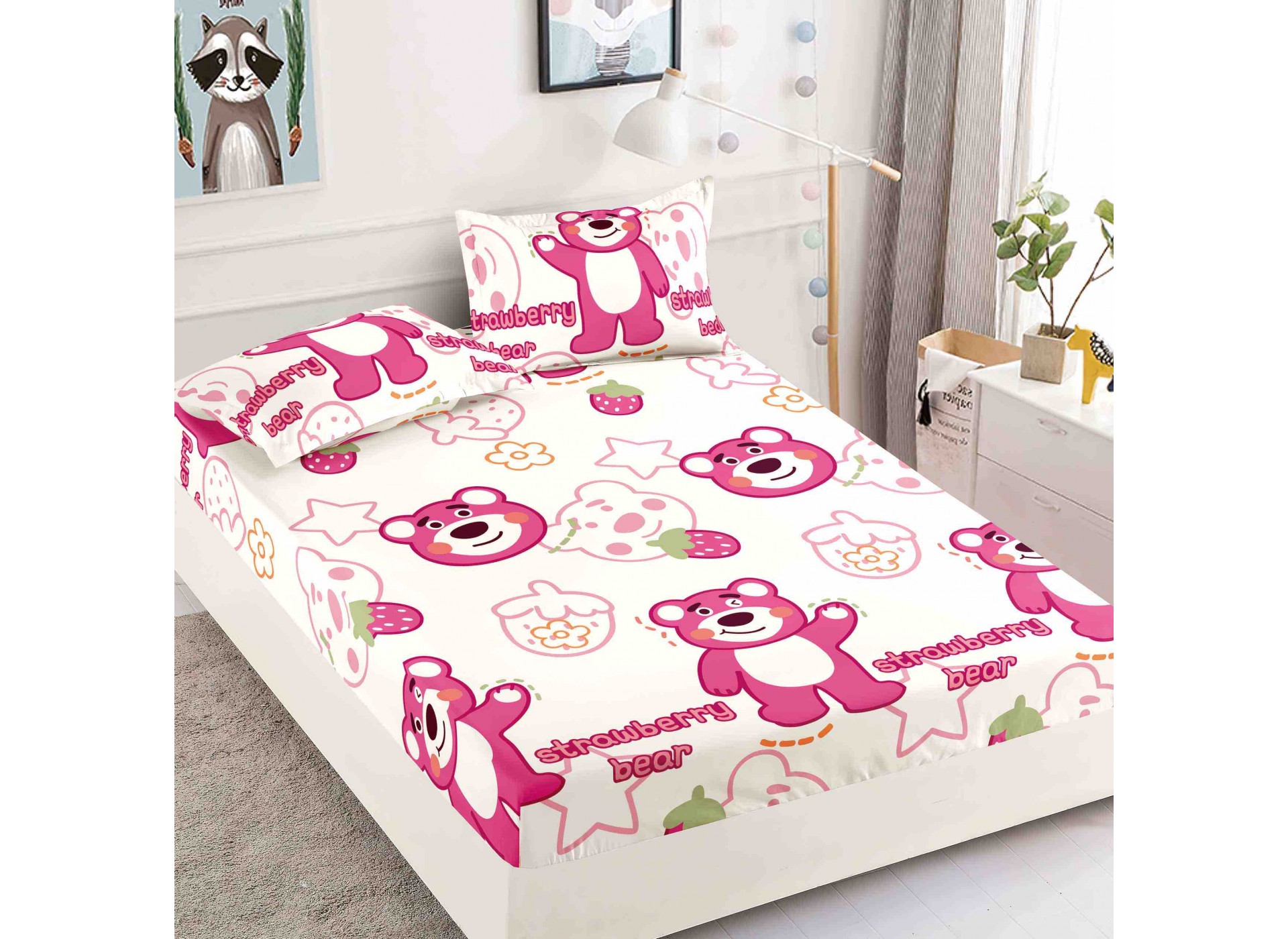 Husa de pat cu elastic pentru saltea + 2 fete de perna HFJ331
