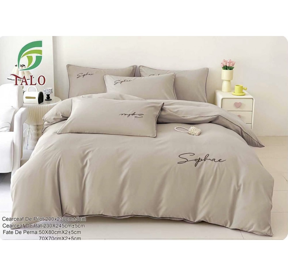 Lenjerie Lux Bumbac fin cu Broderie 6 piese - LX108