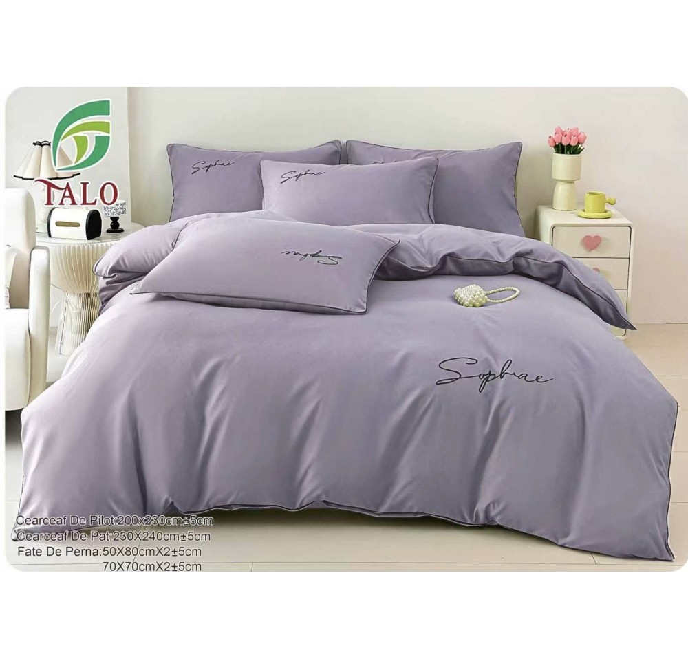 Lenjerie Lux Bumbac fin cu Broderie 6 piese - LX109