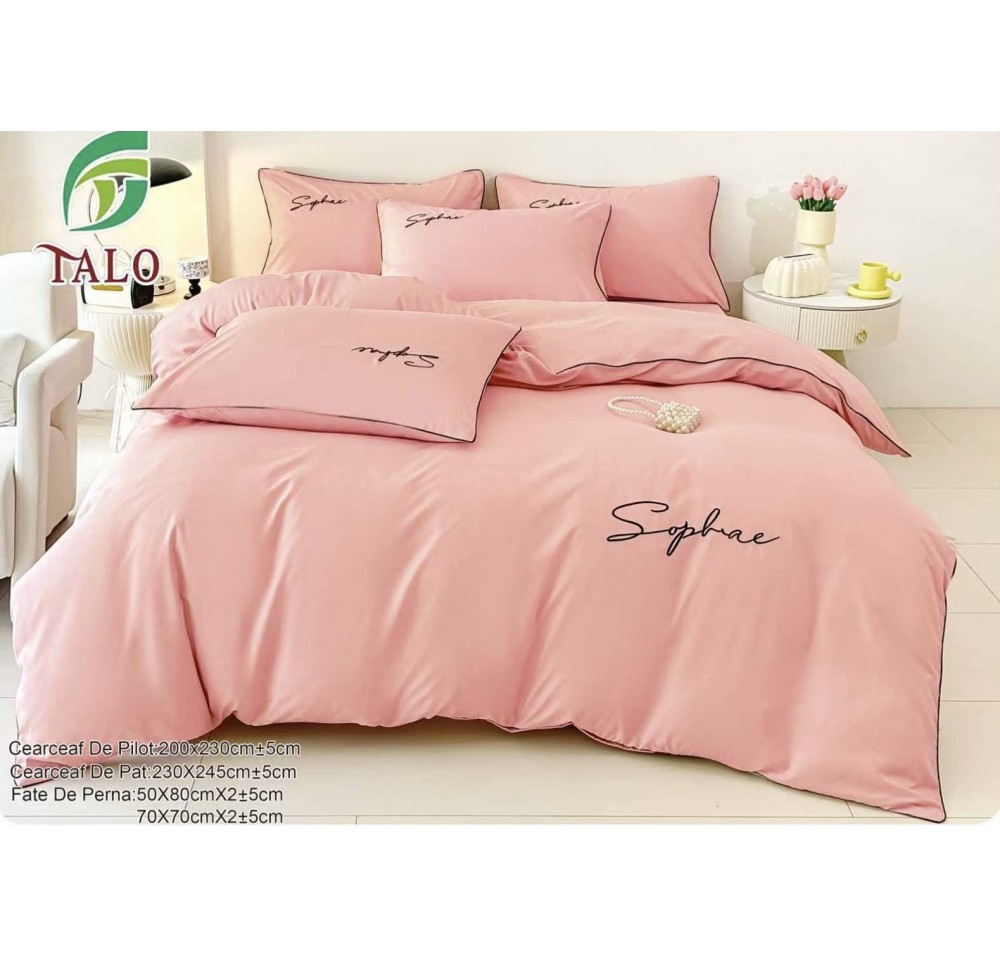 Lenjerie Lux Bumbac fin cu Broderie 6 piese - LX103