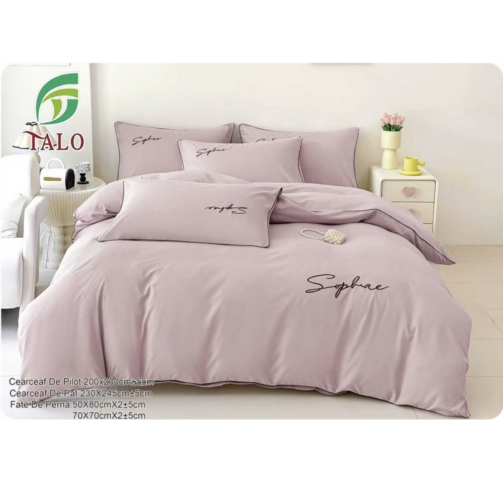 Lenjerie Lux Bumbac fin cu Broderie 6 piese - LX104