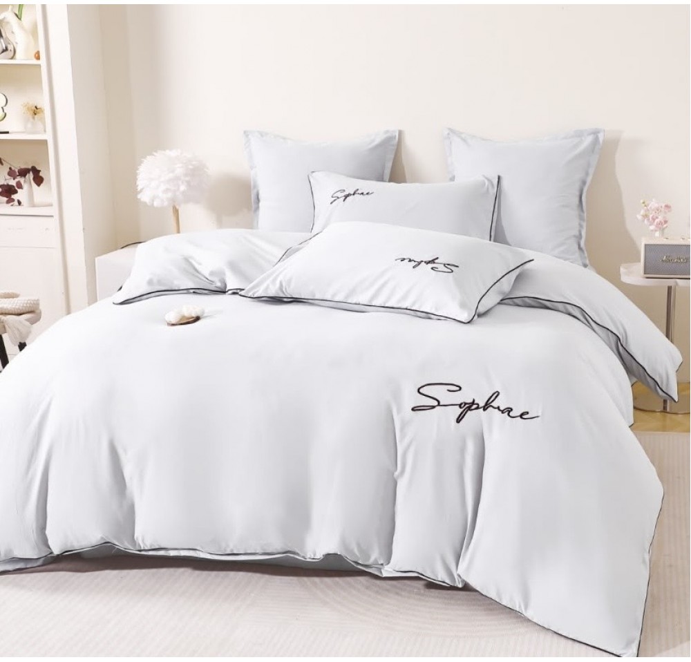 Lenjerie Lux Bumbac fin cu Broderie 6 piese - LX102
