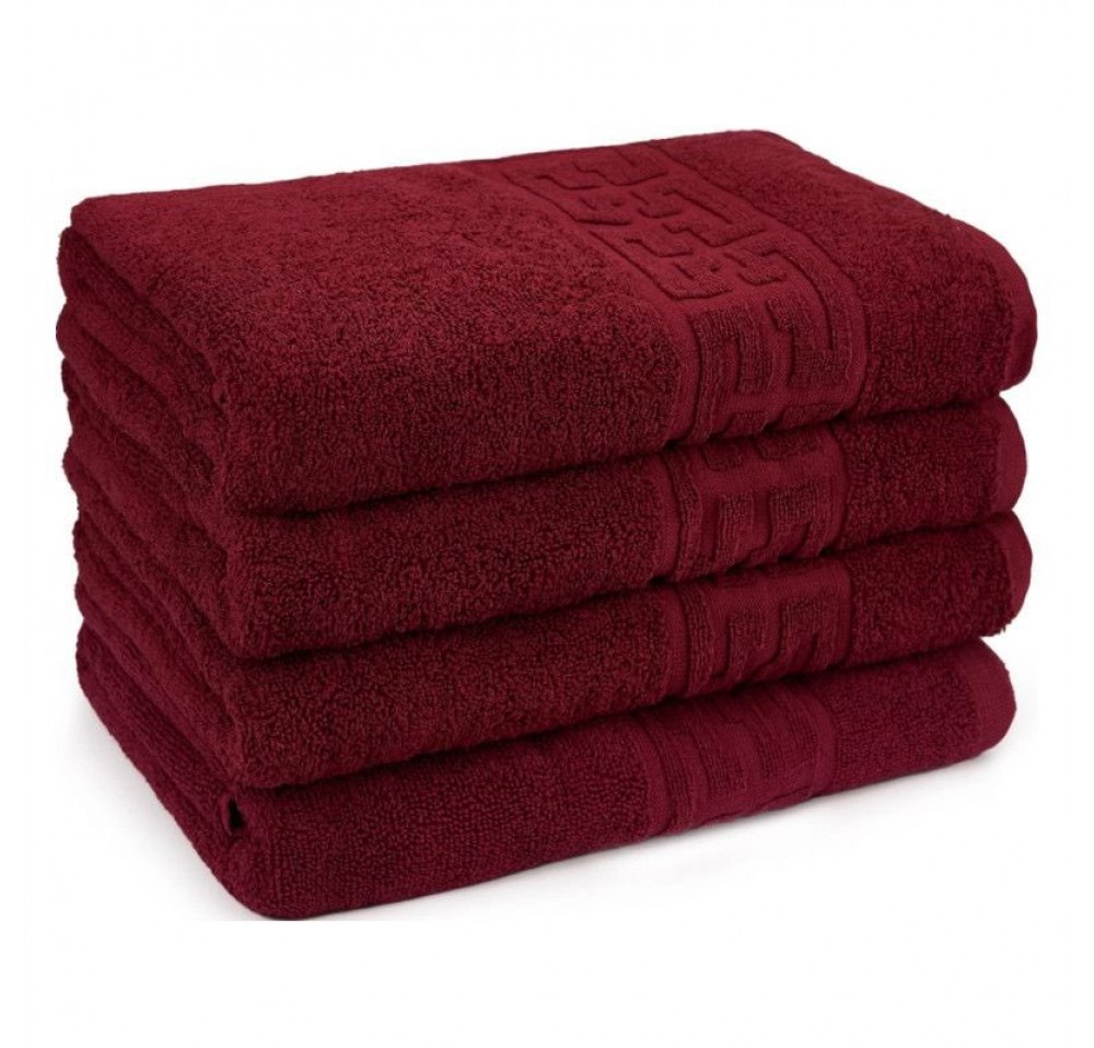 Pachet 4 prosoape baie– Greek Border, 50×90 cm, 100% bumbac BORDO