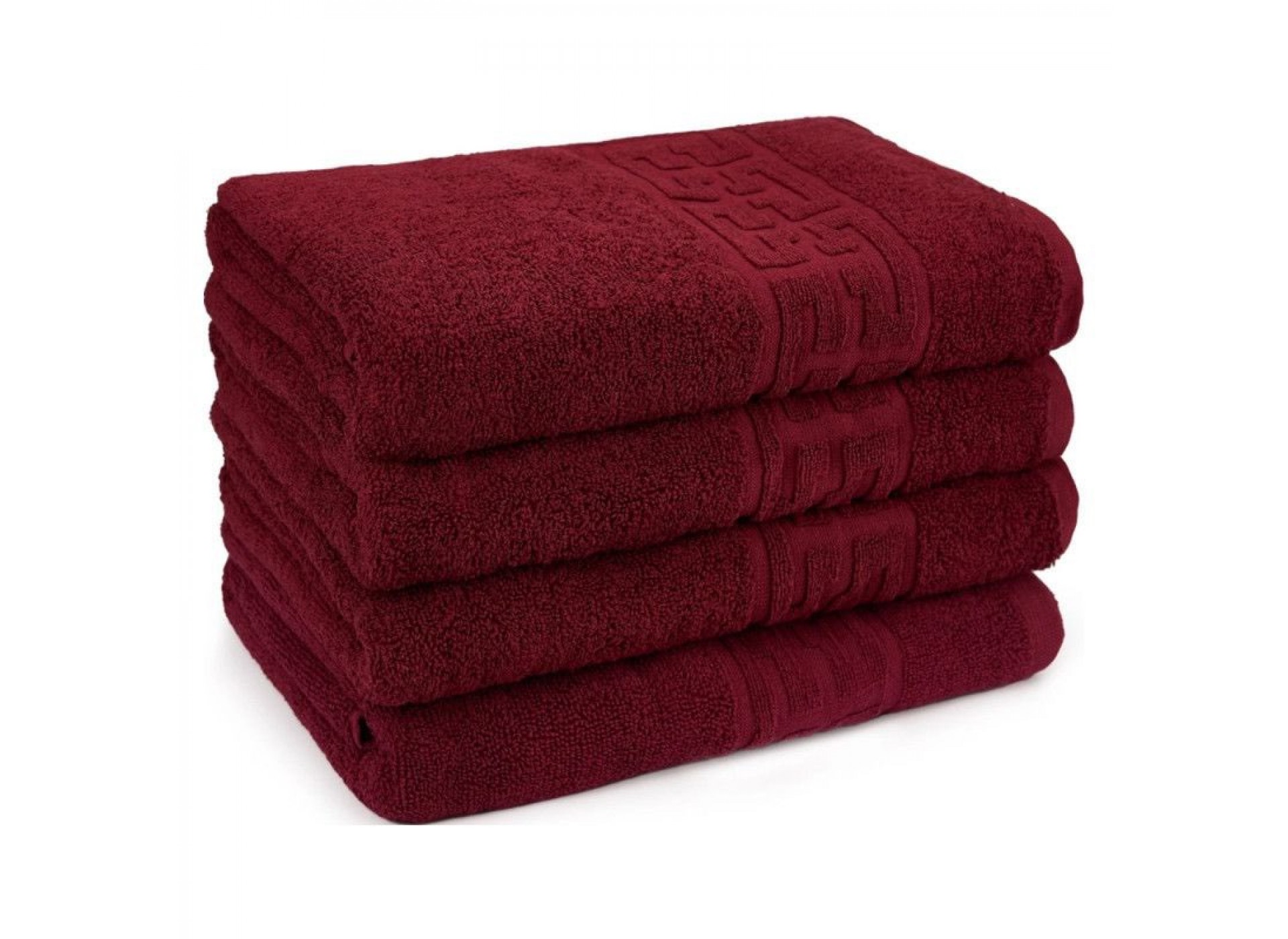 Pachet 4 prosoape baie– Greek Border, 50×90 cm, 100% bumbac BORDO