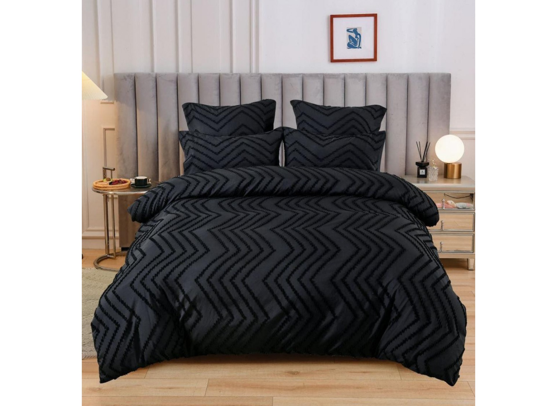 Lenjerie LUX BRODAT din bumbac 6 piese BR06