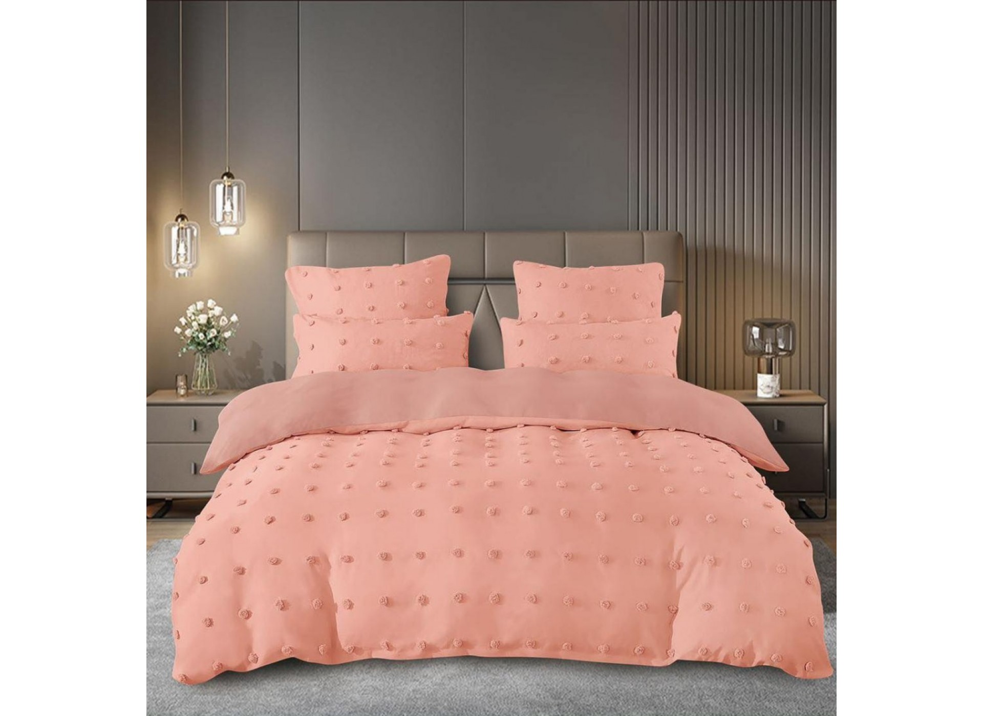 Lenjerie LUX BRODAT din bumbac 6 piese BR10