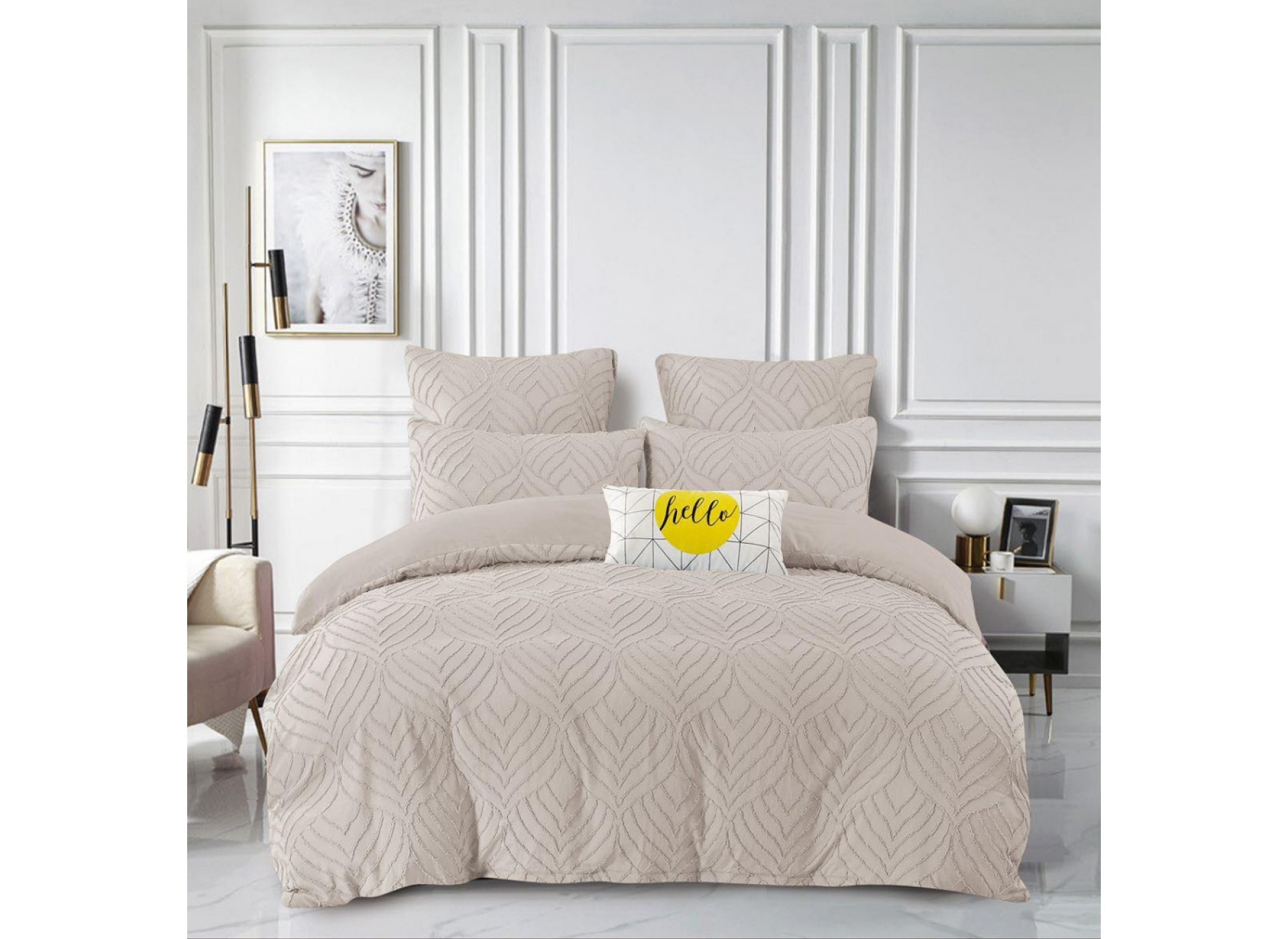 Lenjerie LUX BRODAT din bumbac 6 piese BR21