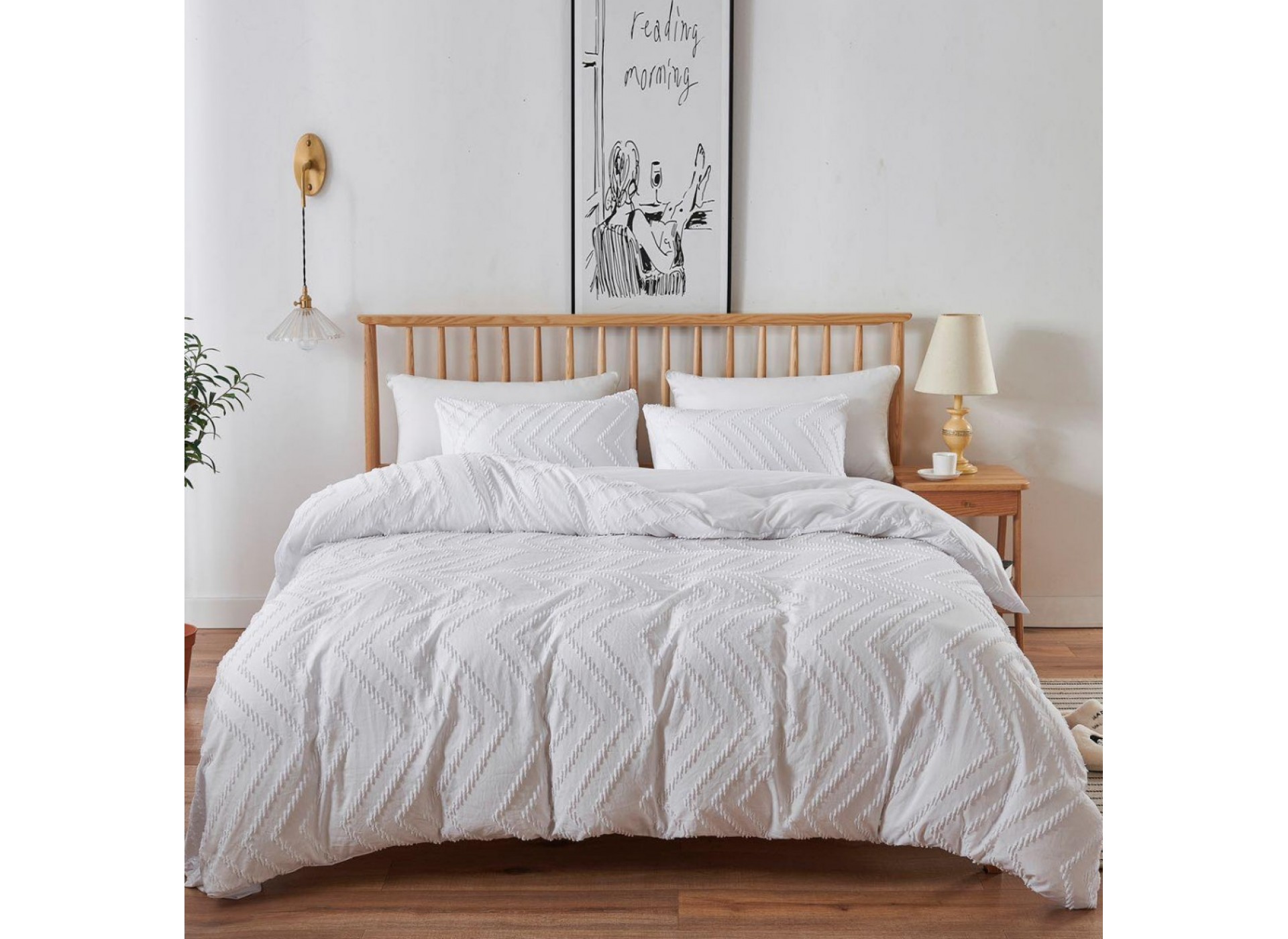 Lenjerie LUX BRODAT din bumbac 6 piese BR25