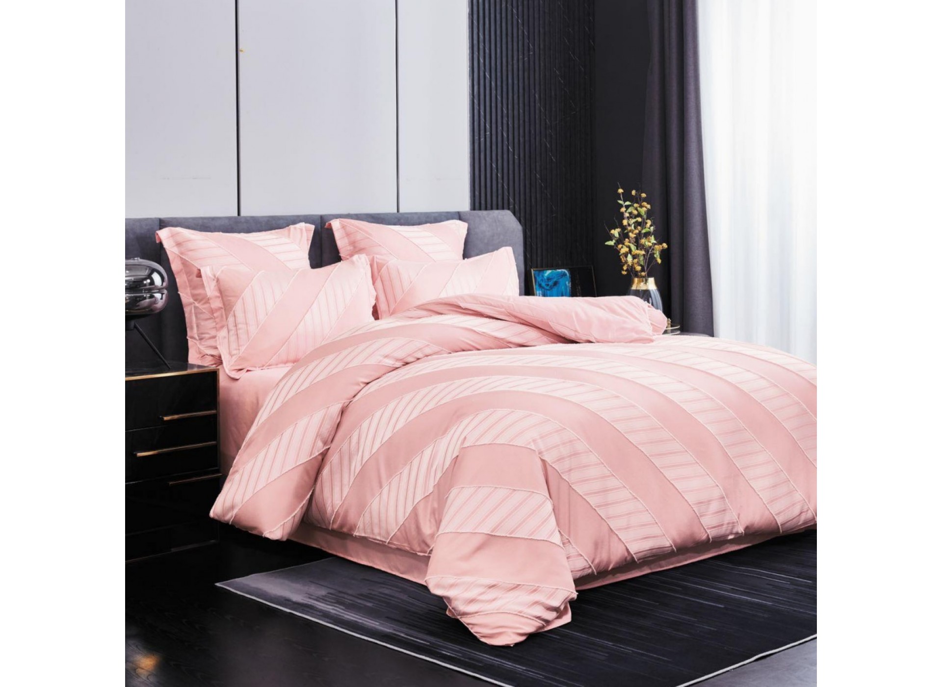 Lenjerie LUX BRODAT din bumbac 6 piese BR40