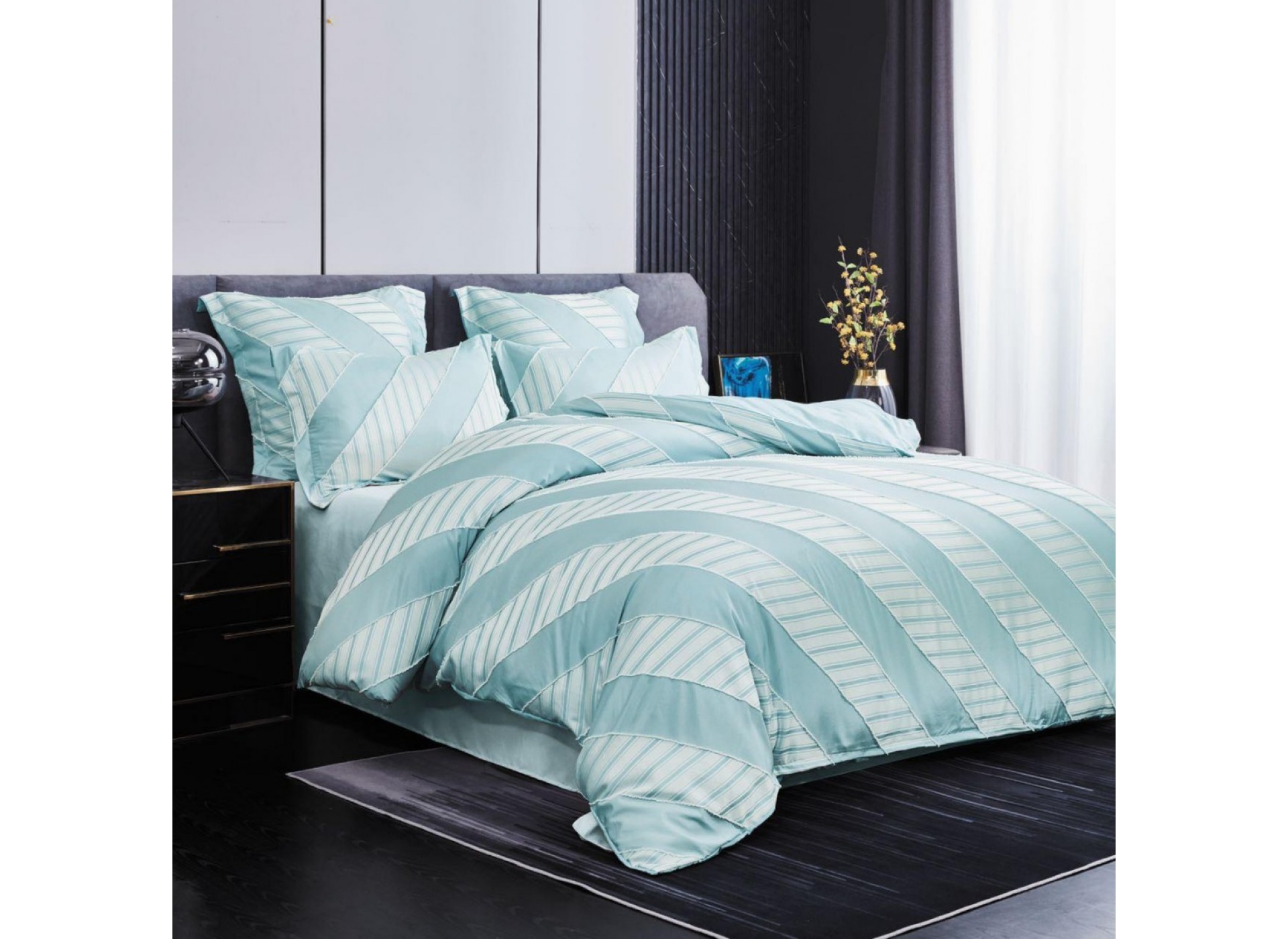 Lenjerie LUX BRODAT din bumbac 6 piese BR41
