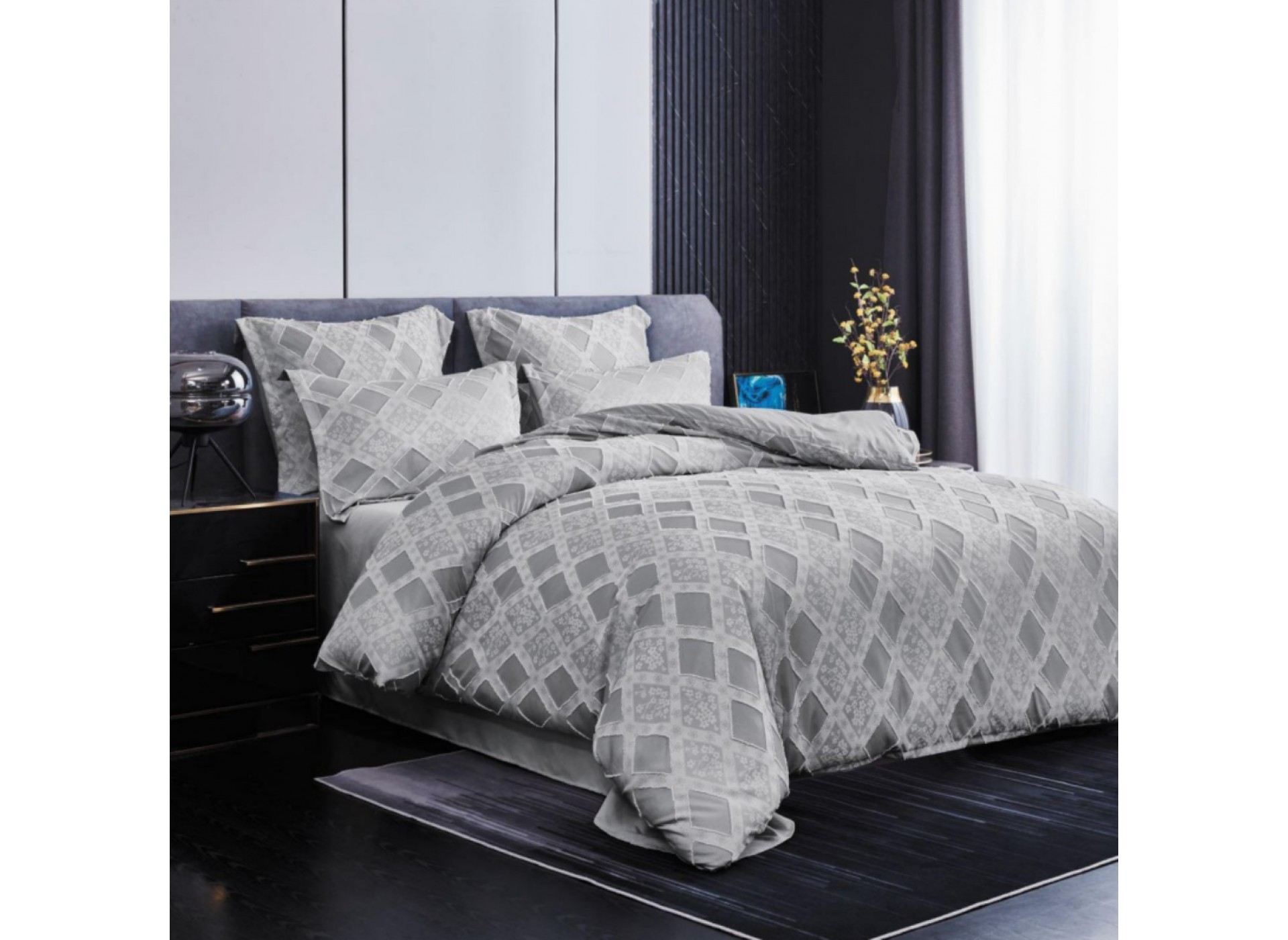 Lenjerie LUX BRODAT din bumbac 6 piese BR44