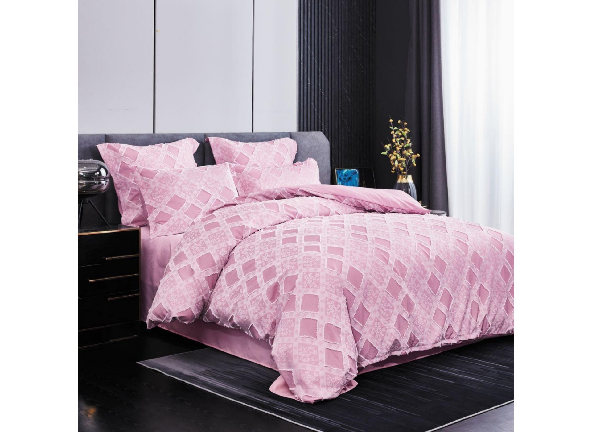 Lenjerie LUX BRODAT din bumbac 6 piese BR45