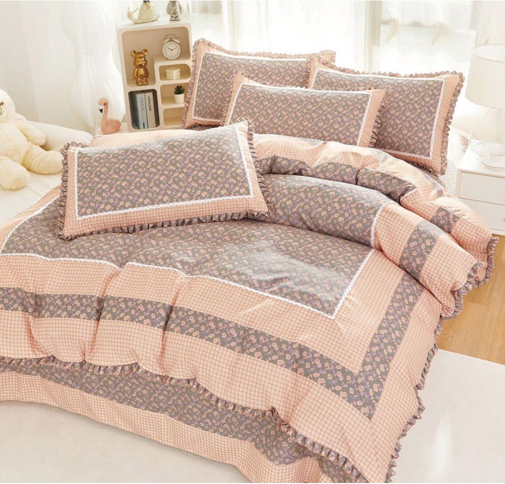 Lenjerie DELUXE din Bumbac Soft Touch cu Volanase BV062
