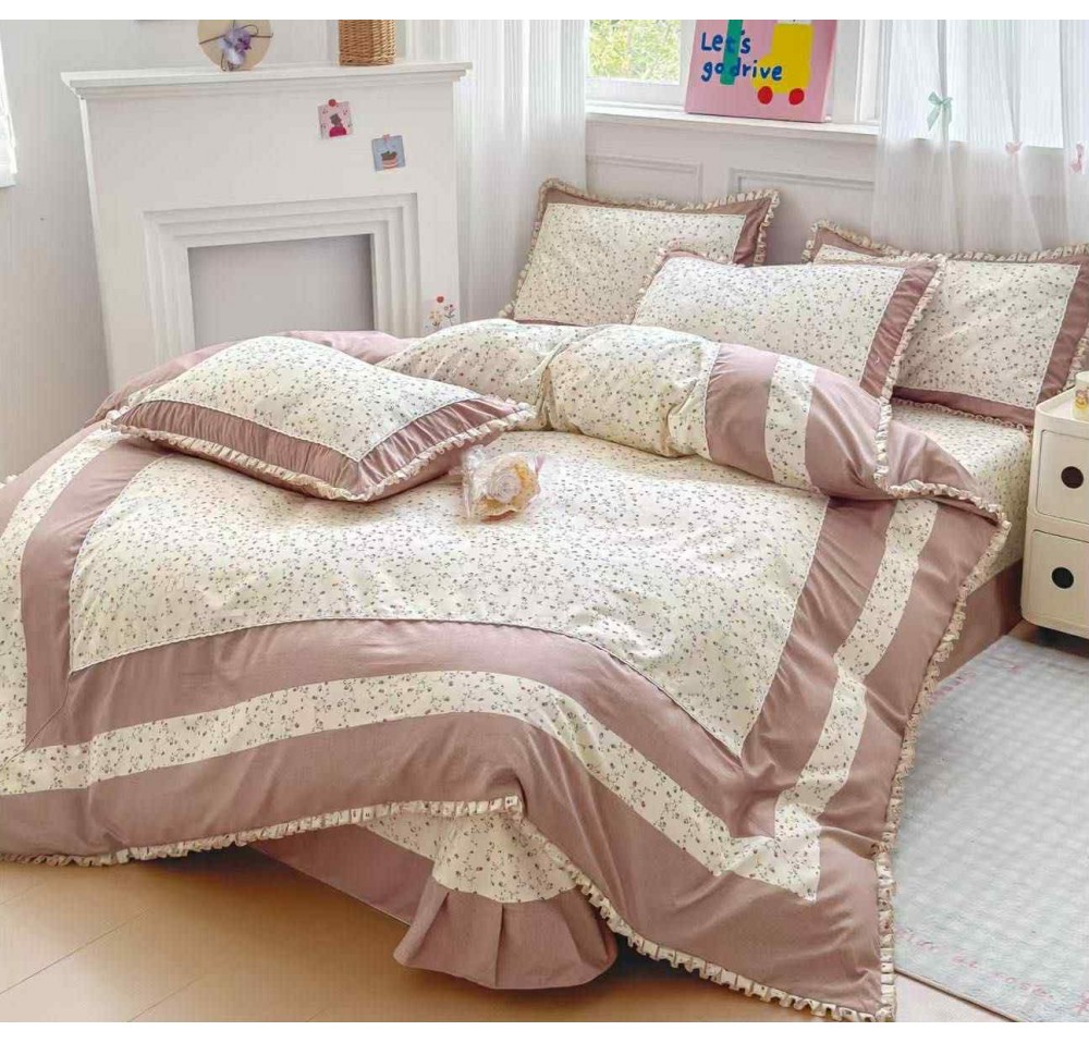 Lenjerie DELUXE din Bumbac Soft Touch cu Volanase BV077