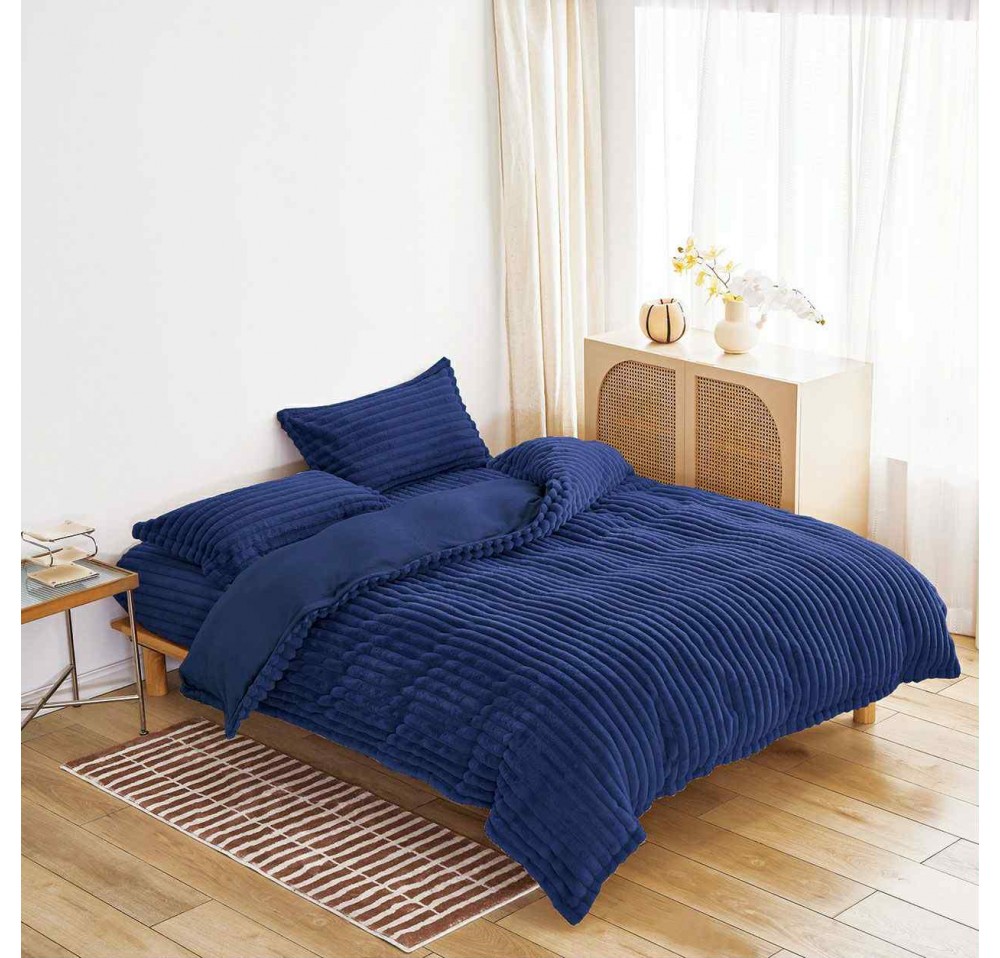 Lenjerie de pat pufoasa Cocolino,model dungi,4 piese - CD208