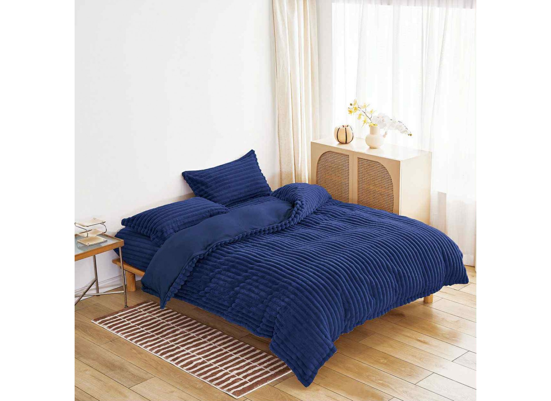 Lenjerie de pat pufoasa Cocolino,model dungi,4 piese - CD208