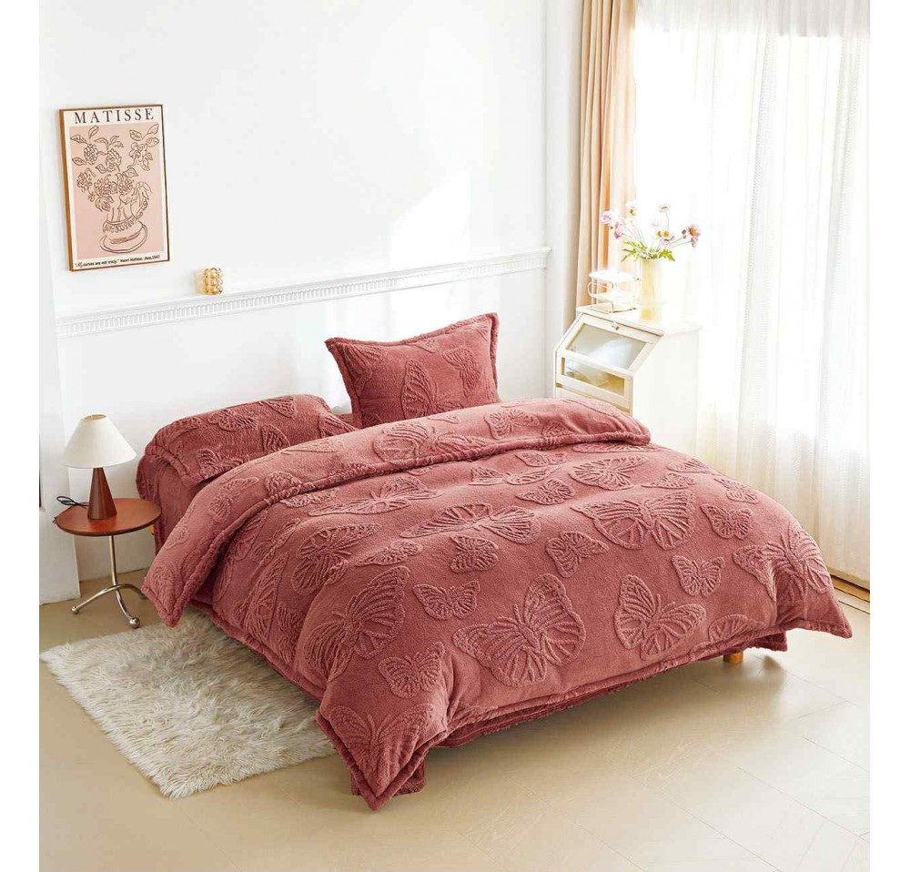 Lenjerie de pat pufoasa Cocolino,model fluture,4 piese - COF301