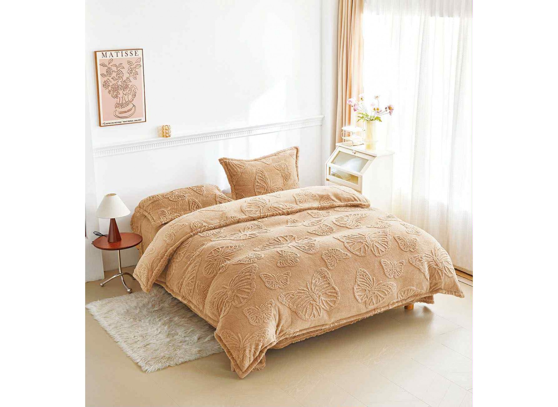 Lenjerie de pat pufoasa Cocolino,model fluture,4 piese - COF302