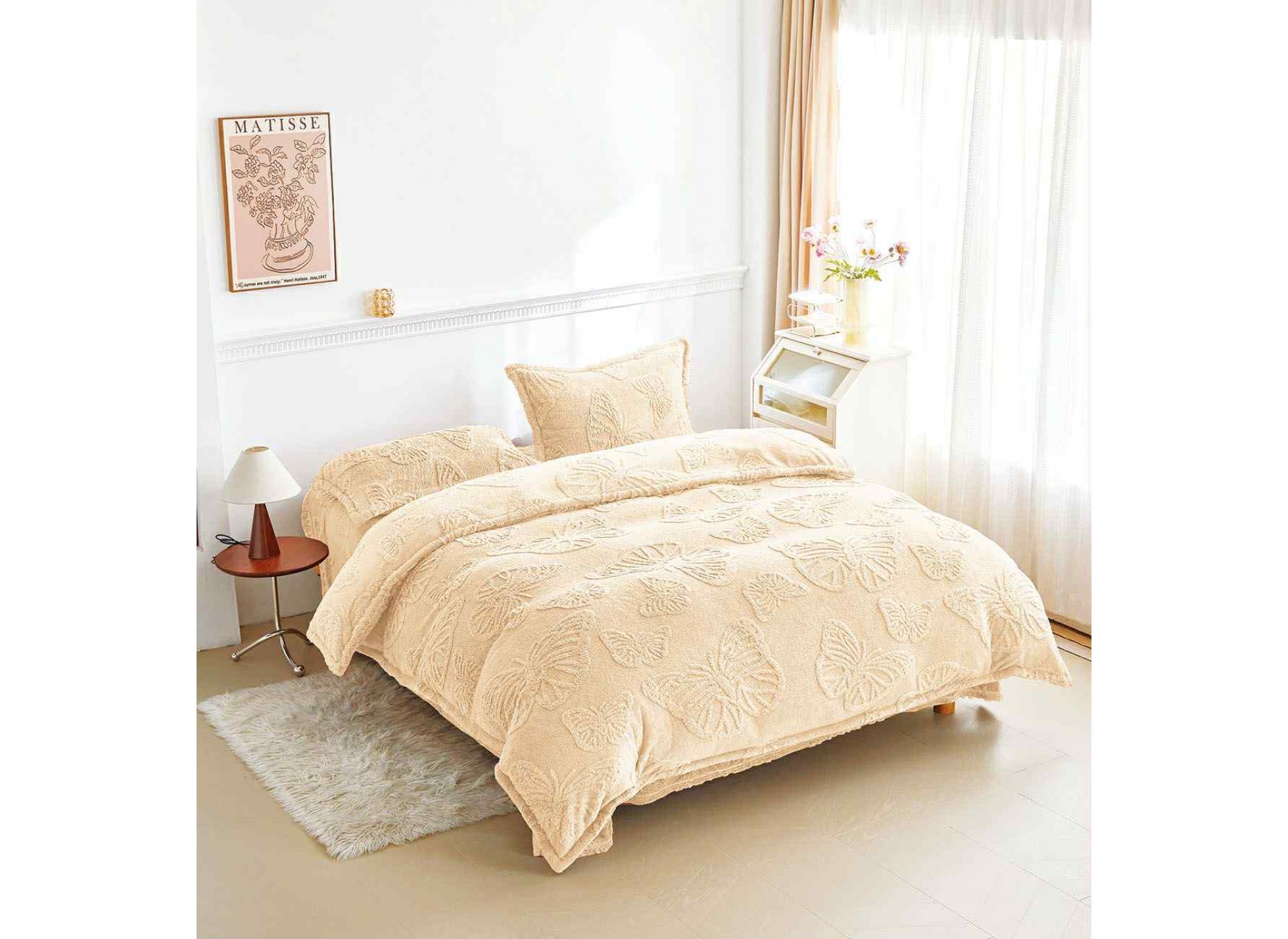 Lenjerie de pat pufoasa Cocolino,model fluture,4 piese - COF303