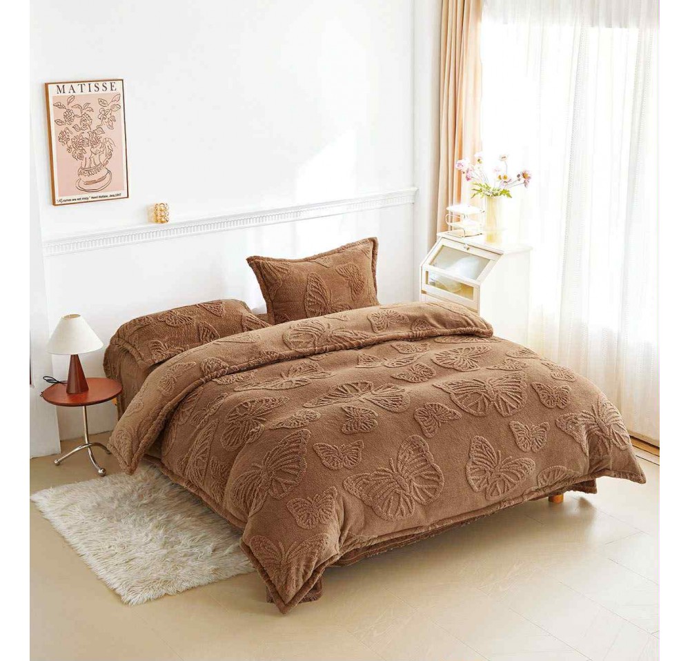Lenjerie de pat pufoasa Cocolino,model fluture,4 piese - COF304