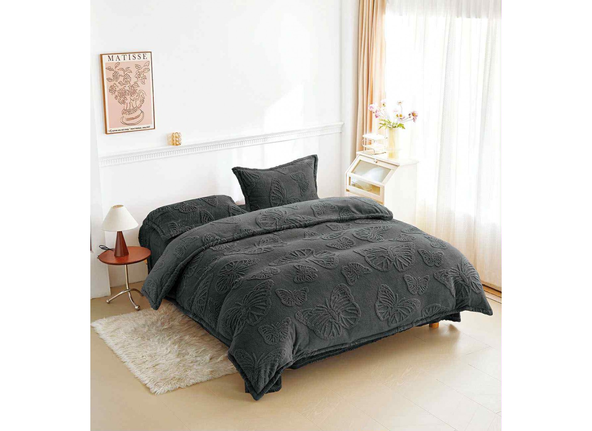 Lenjerie de pat pufoasa Cocolino,model fluture,4 piese - COF307
