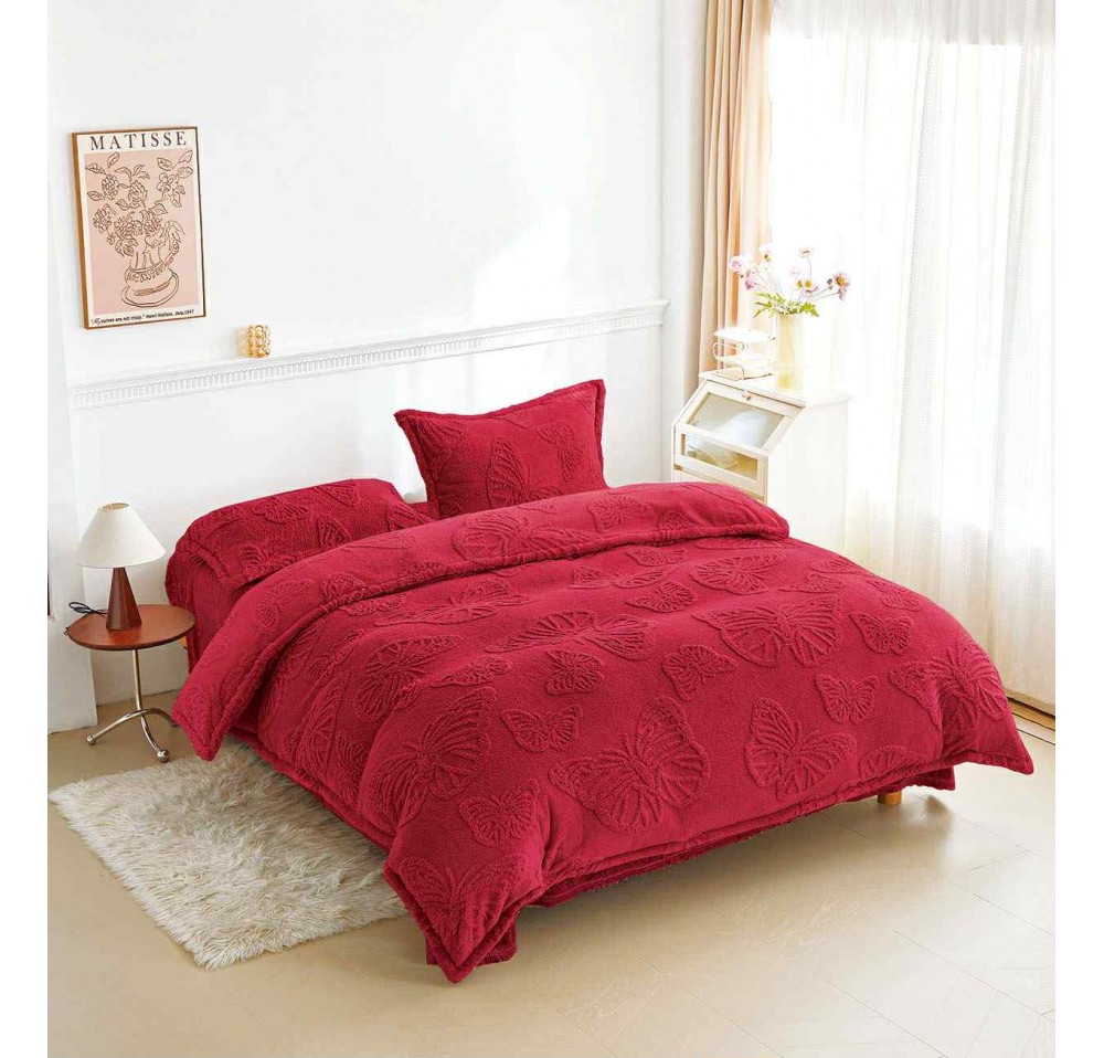 Lenjerie de pat pufoasa Cocolino,model fluture,4 piese - COF308