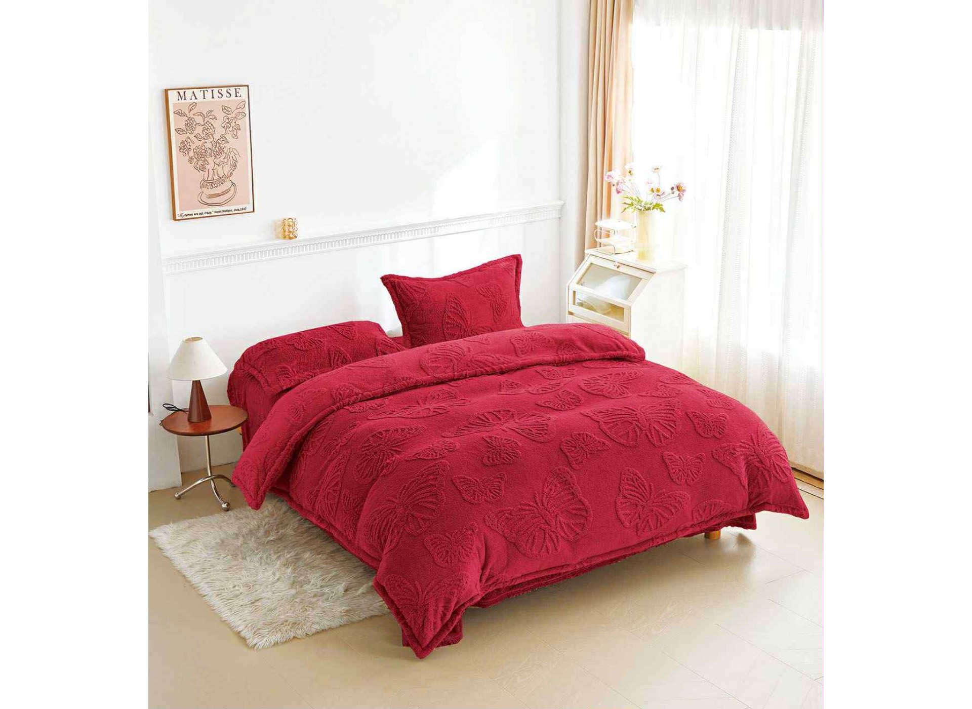 Lenjerie de pat pufoasa Cocolino,model fluture,4 piese - COF308