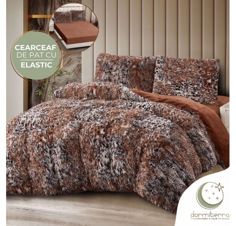 Lenjerie pat super pufoasa Cocolino Fluffy,4 piese,cearceaf elastic - COF01