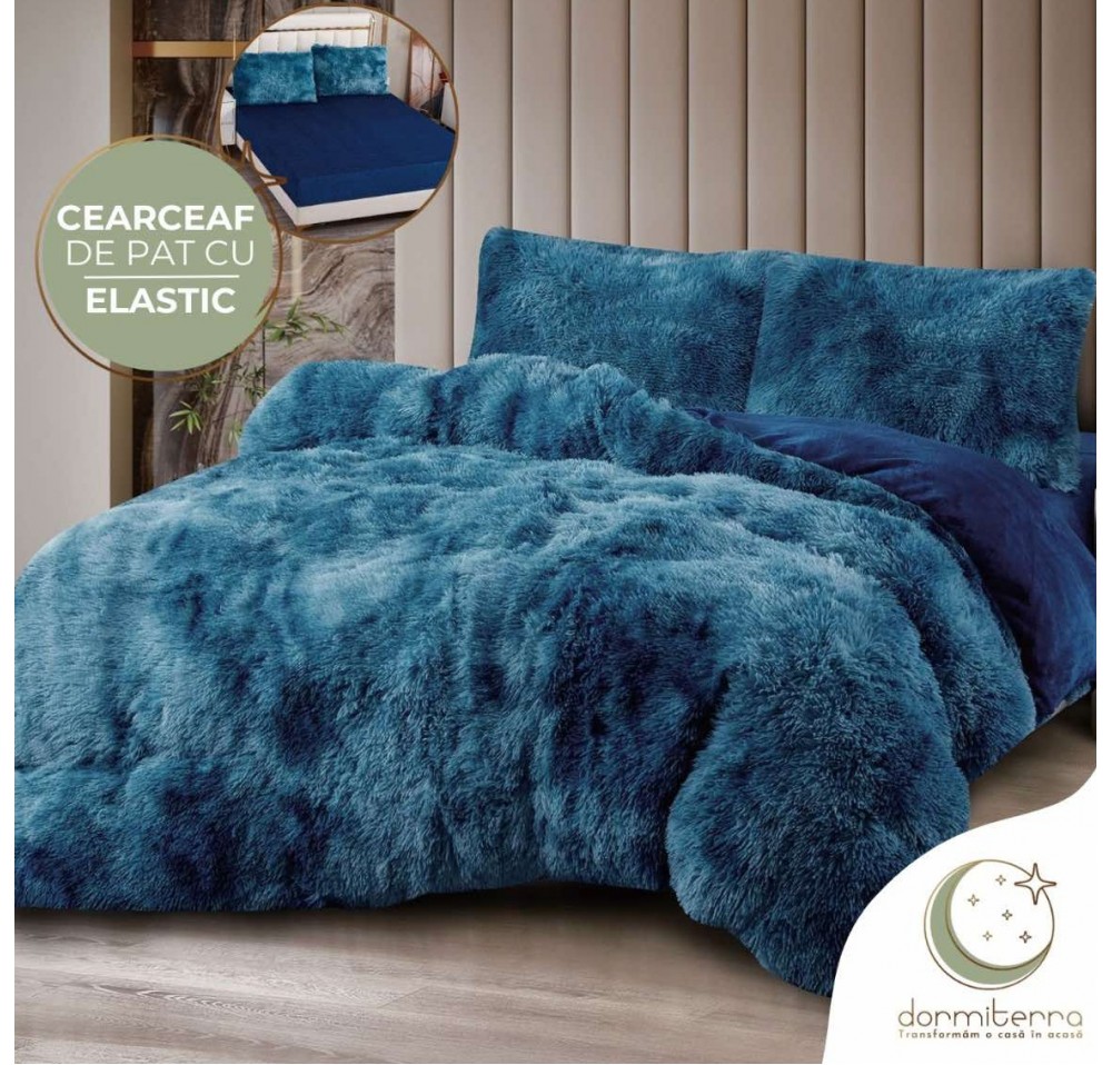 Lenjerie pat super pufoasa Cocolino Fluffy,4 piese,cearceaf elastic - COF011