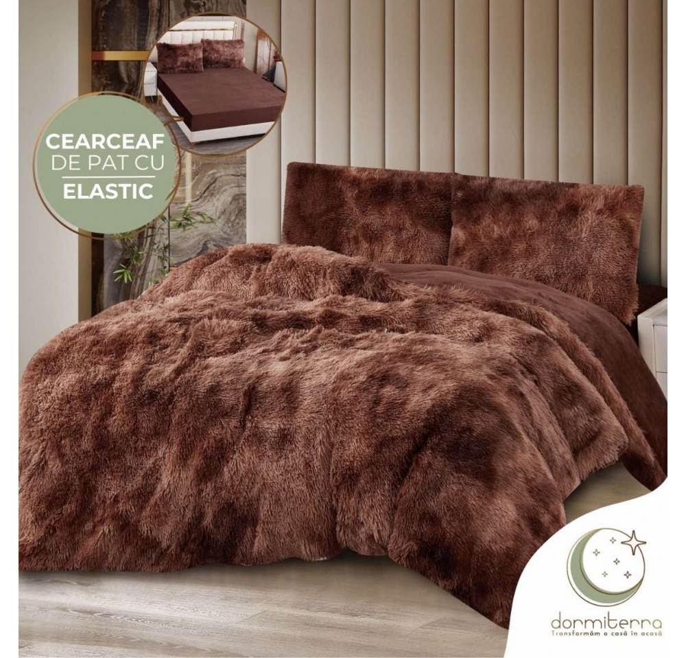 Lenjerie pat super pufoasa Cocolino Fluffy,4 piese,cearceaf elastic - COF014