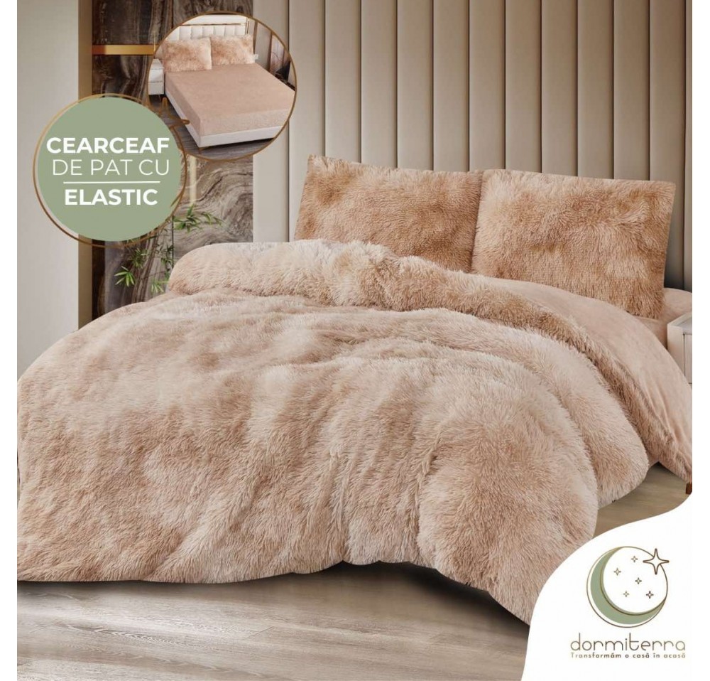 Lenjerie pat super pufoasa Cocolino Fluffy,4 piese,cearceaf elastic - COF02