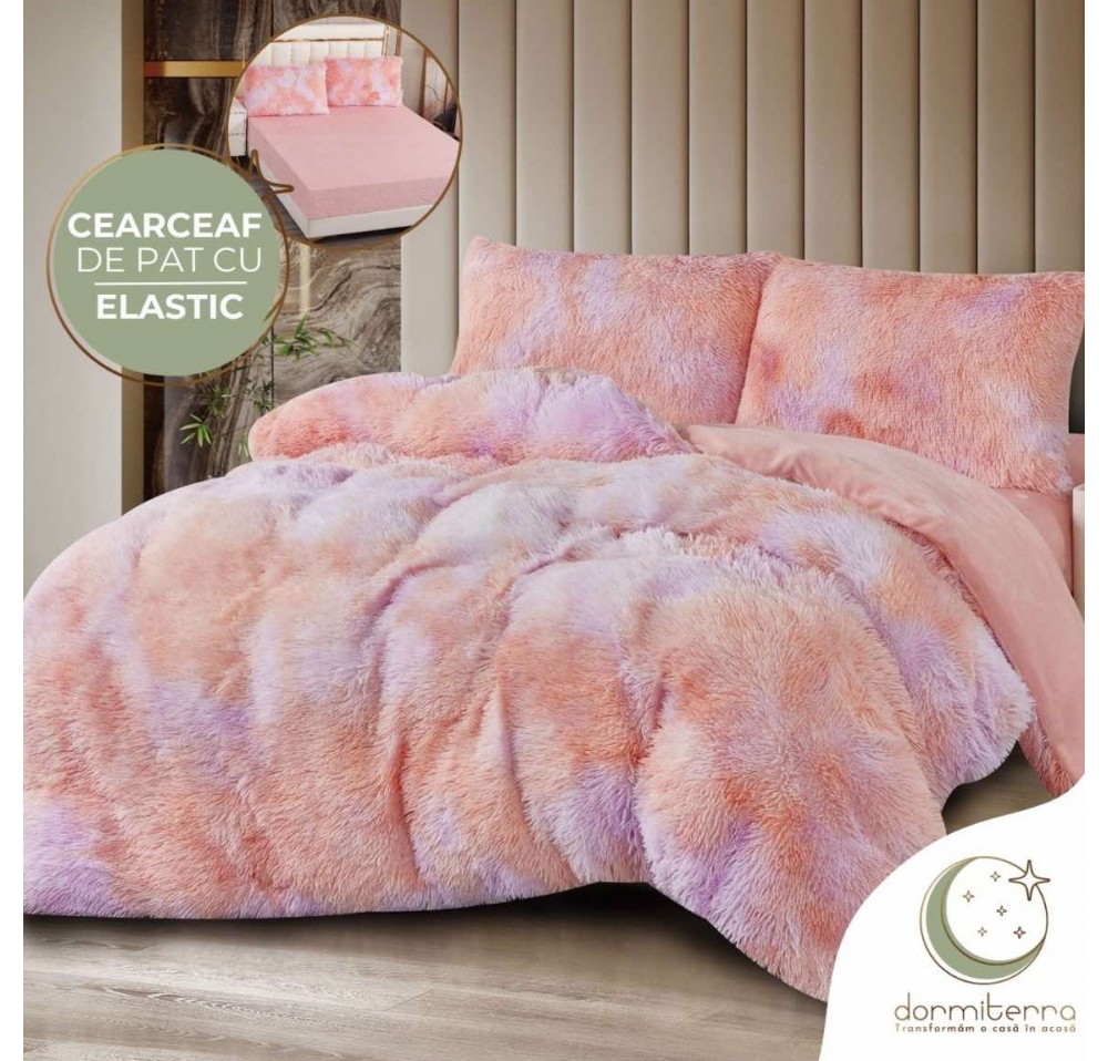 Lenjerie pat super pufoasa Cocolino Fluffy,4 piese,cearceaf elastic - COF05