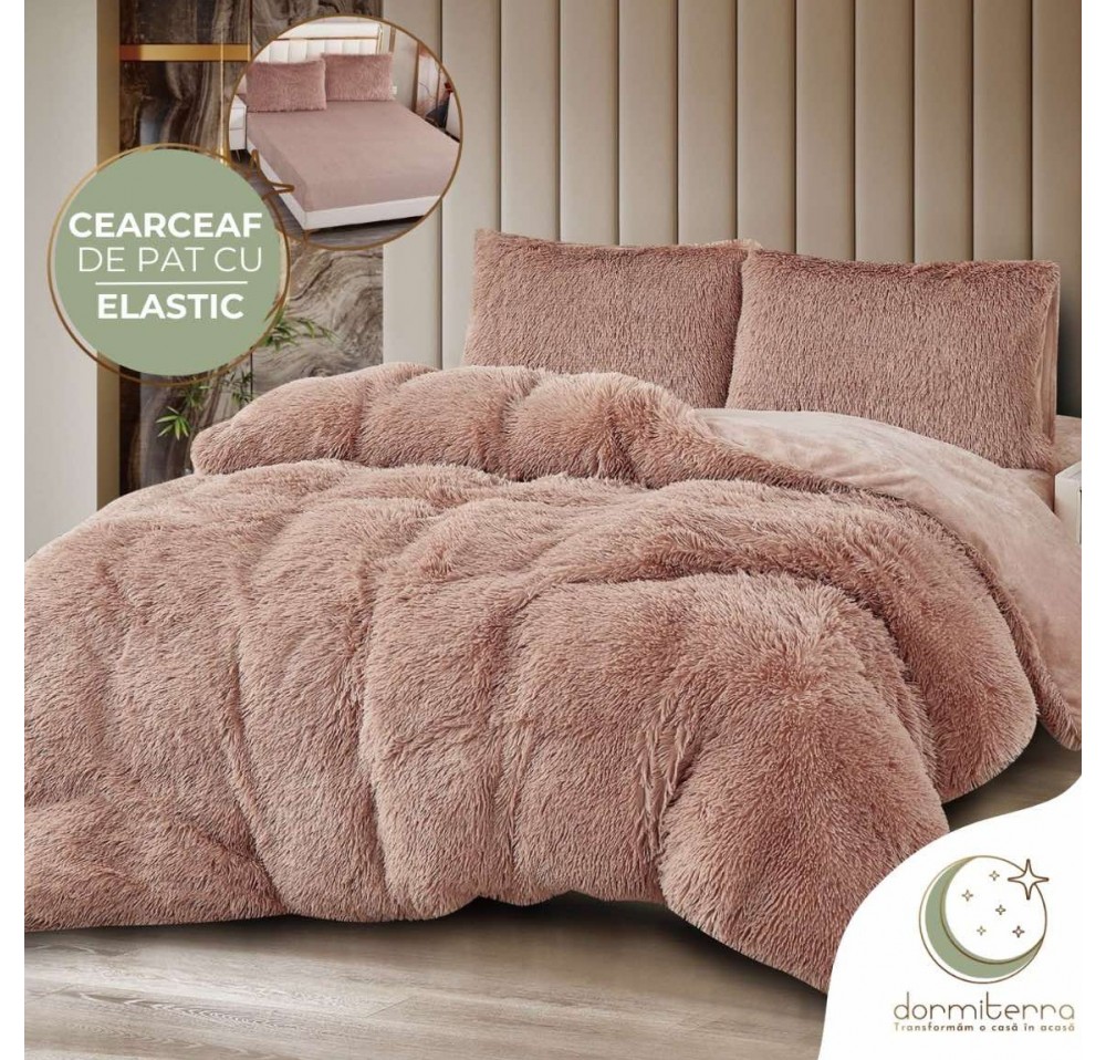 Lenjerie pat super pufoasa Cocolino Fluffy,4 piese,cearceaf elastic - COF07