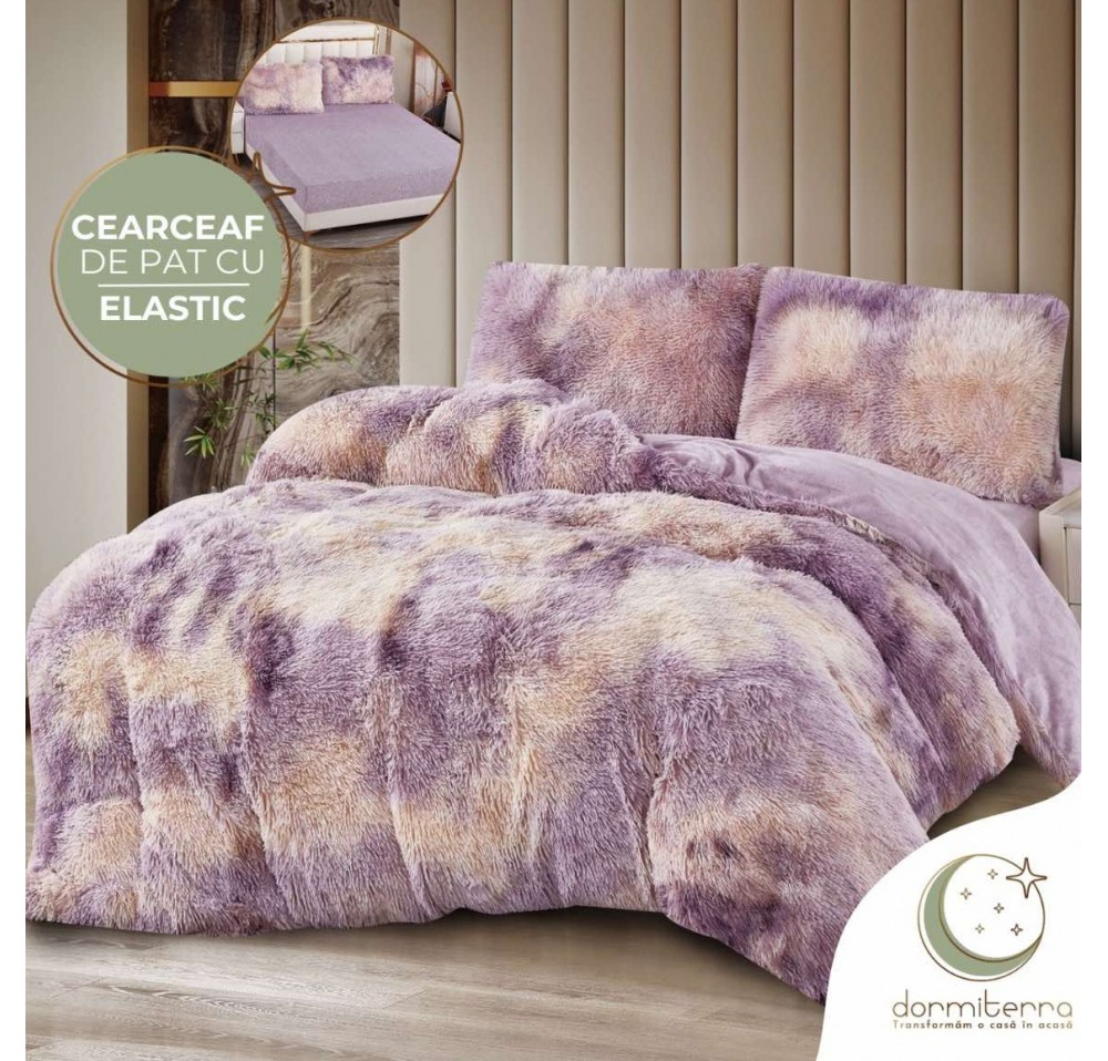 Lenjerie pat super pufoasa Cocolino Fluffy,4 piese,cearceaf elastic - COF08