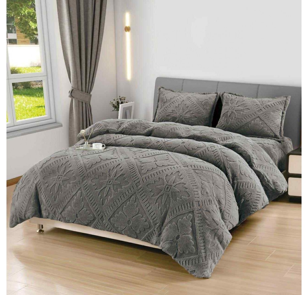 Lenjerie de pat pufoasa Cocolino,model texturat,4 piese - CT110