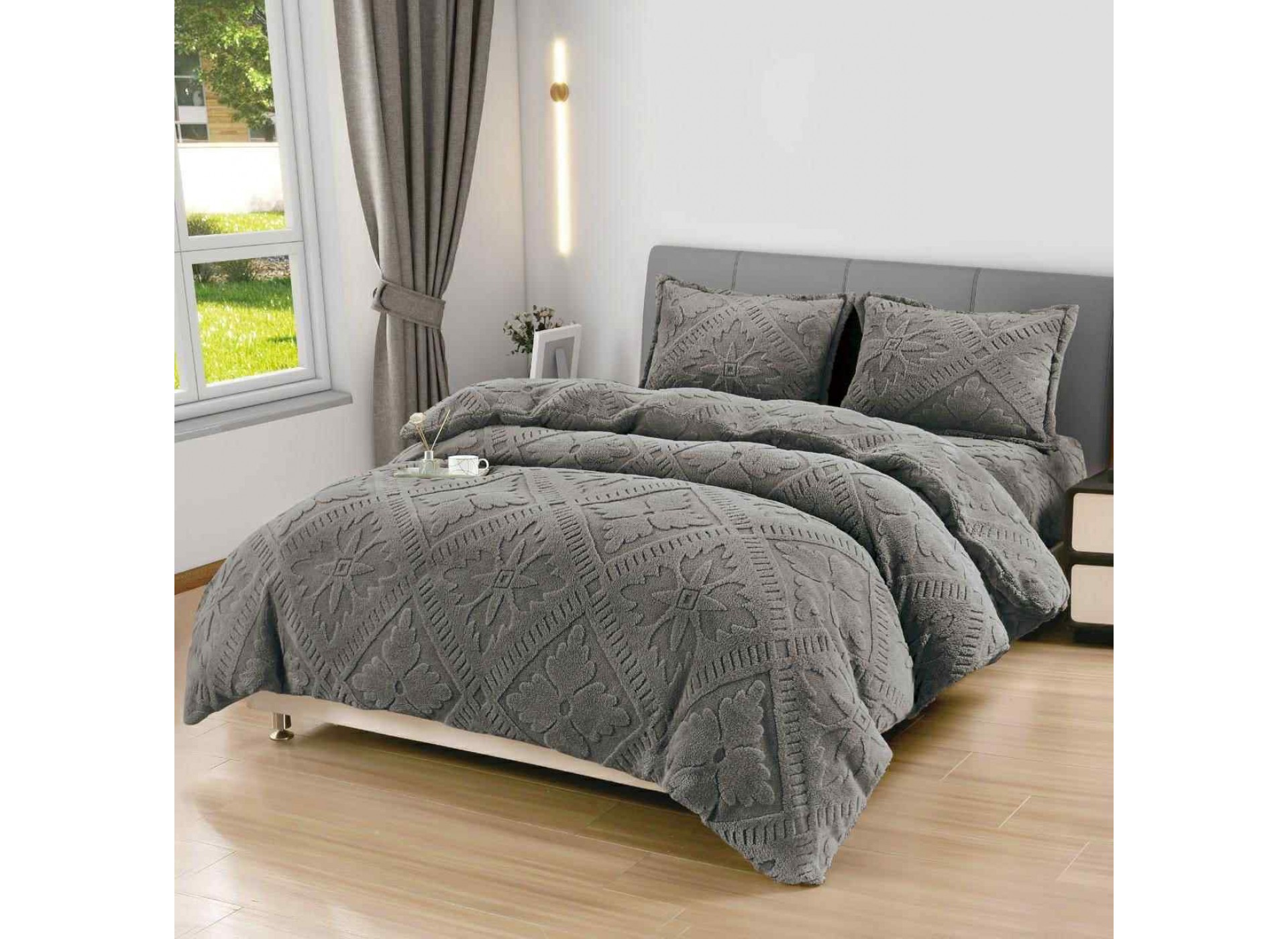 Lenjerie de pat pufoasa Cocolino,model texturat,4 piese - CT110