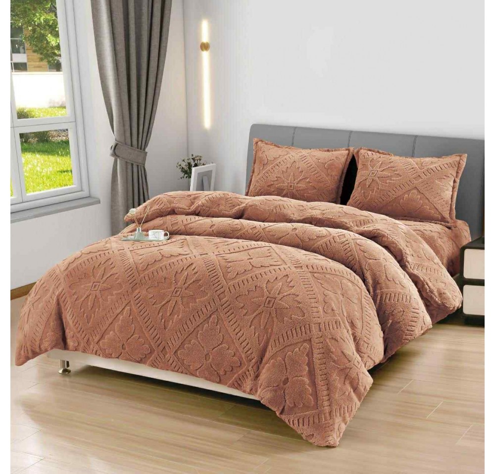 Lenjerie de pat pufoasa Cocolino,model texturat,4 piese - CT112