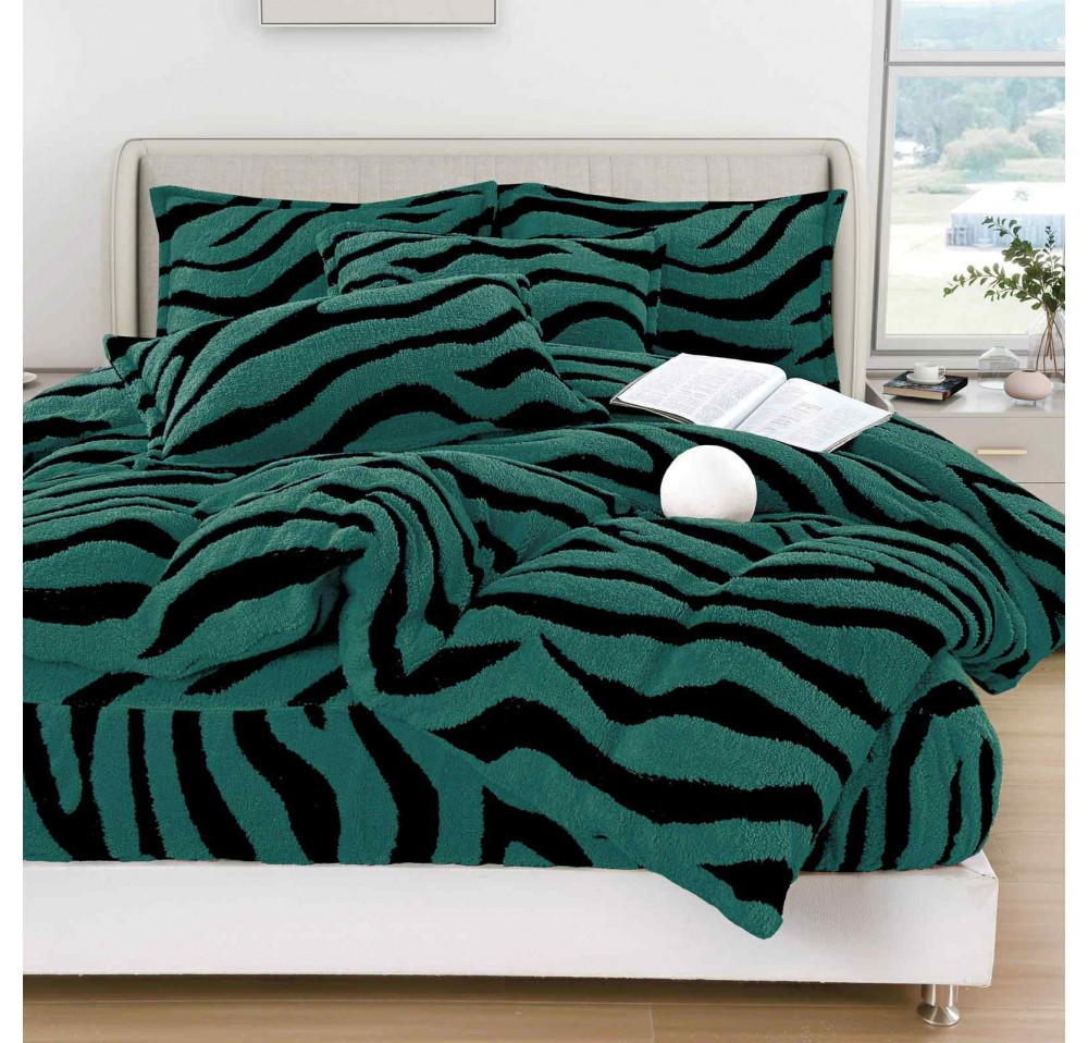 Lenjerie de pat pufoasa Cocolino,model zebra,4 piese - CZ010