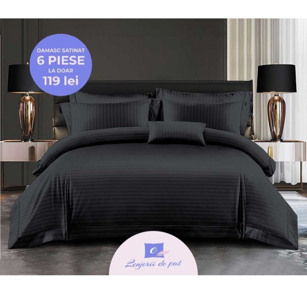 Lenjerie de Lux din Damasc Satinat cu 6 piese DSY001