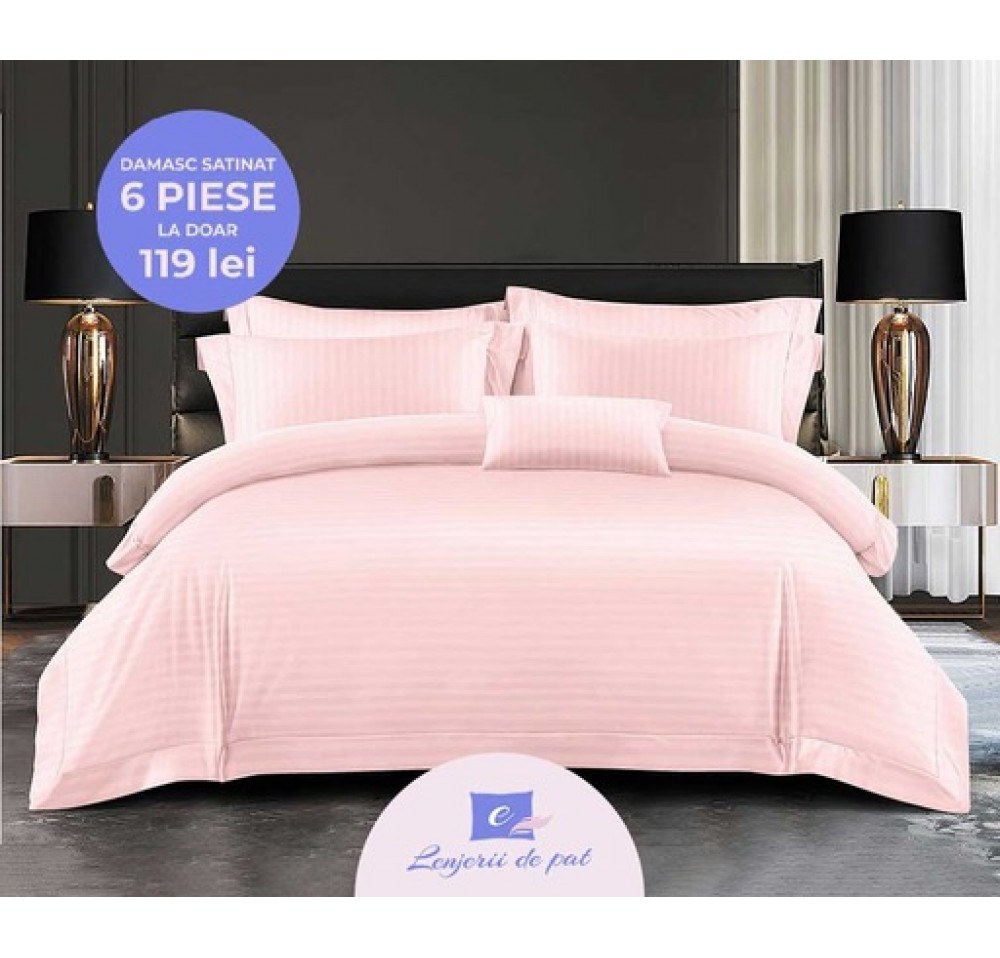 Lenjerie de Lux din Damasc Satinat cu 6 piese DSY004