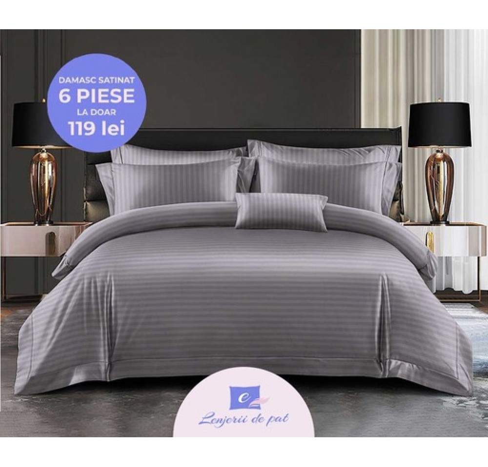 Lenjerie de Lux din Damasc Satinat cu 6 piese DSY007