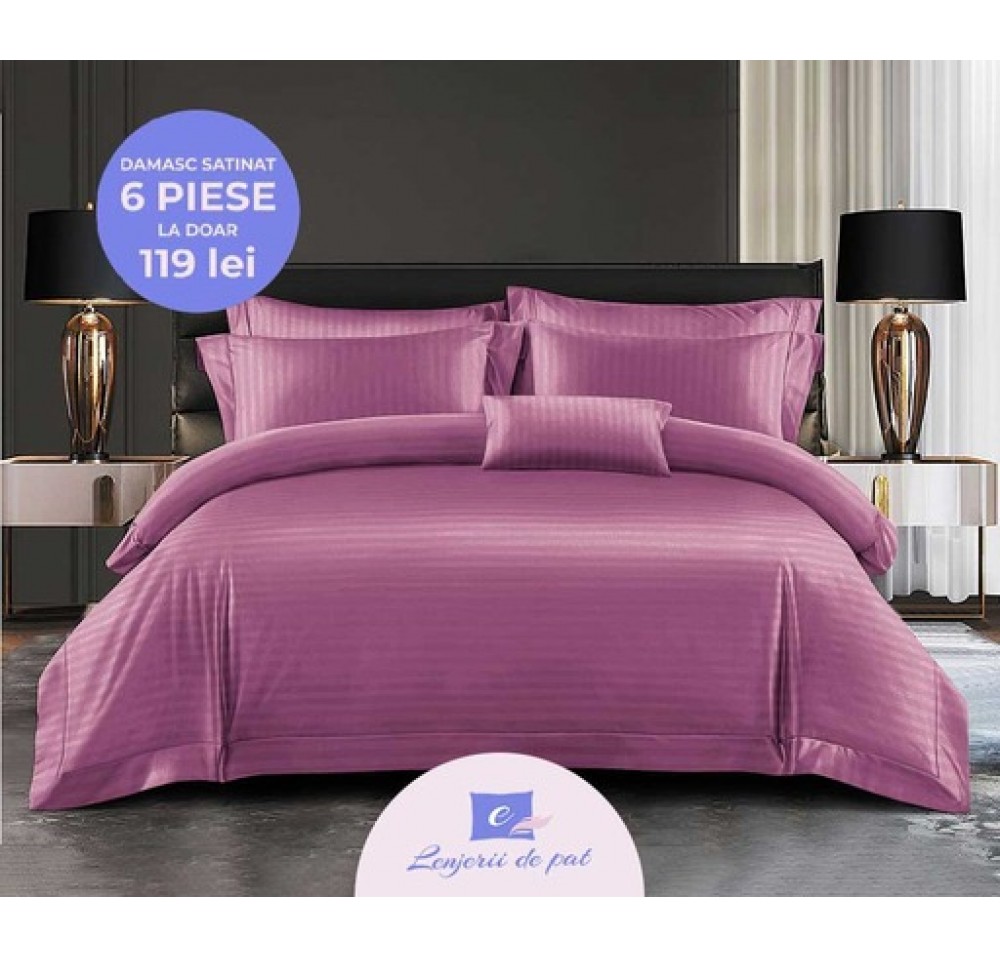 Lenjerie de Lux din Damasc Satinat cu 6 piese DSY008