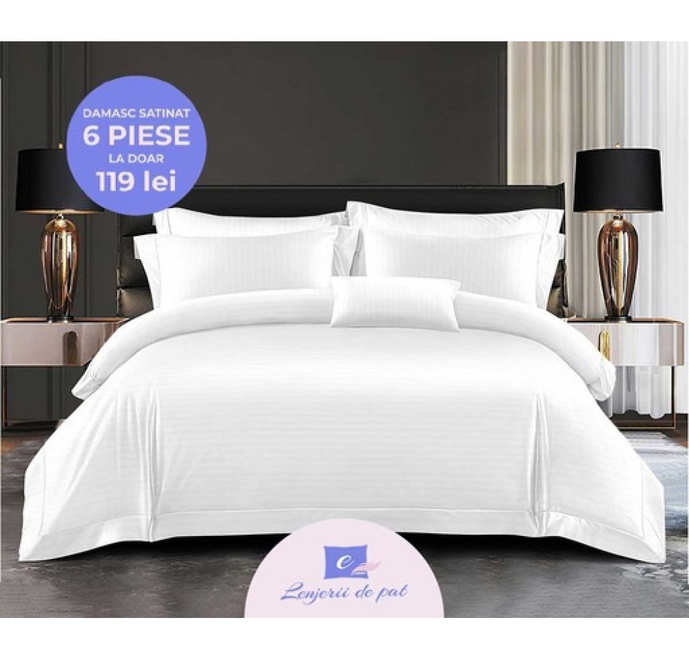 Lenjerie de Lux din Damasc Satinat cu 6 piese DSY009