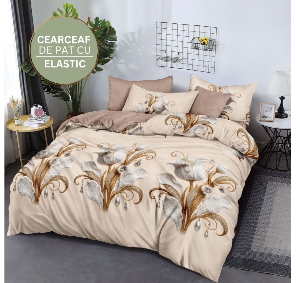 Lenjerie de pat cu Elastic din Finet 6 piese FE020