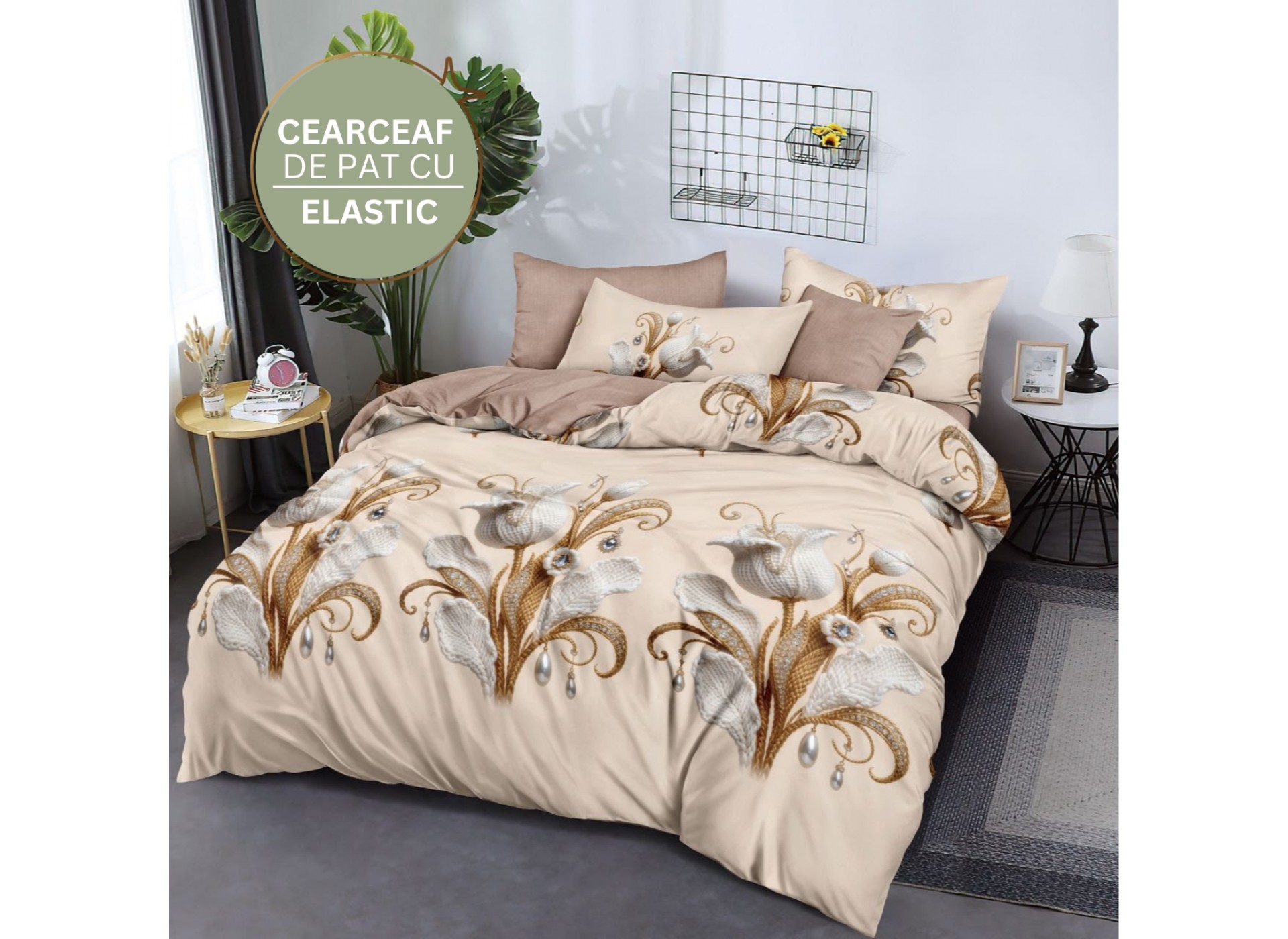 Lenjerie de pat cu Elastic din Finet 6 piese FE020