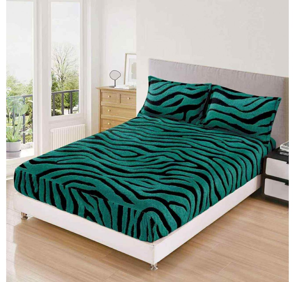Husa de pat Cocolino cu ELASTIC model zebra + 2 Fete de perna  HCZ03