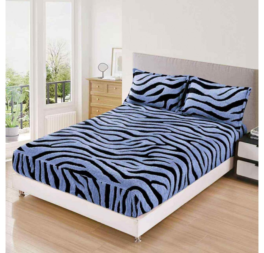 Husa de pat Cocolino cu ELASTIC model zebra + 2 Fete de perna  HCZ04