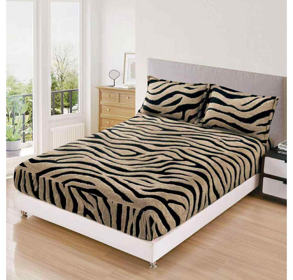 Husa de pat Cocolino cu ELASTIC model zebra + 2 Fete de perna  HCZ08