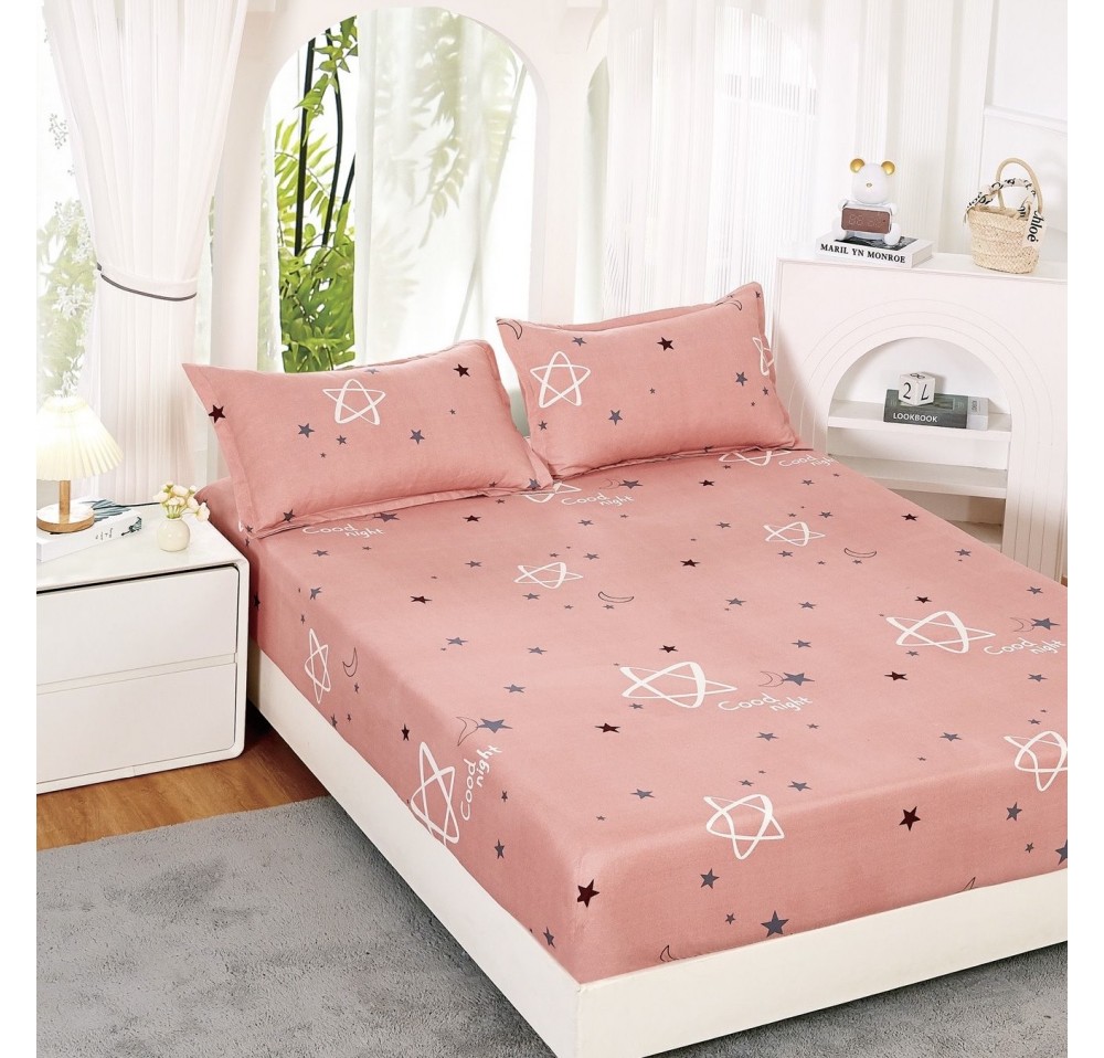 Husa de pat cu elastic pentru saltea + 2 fete de perna HFS04
